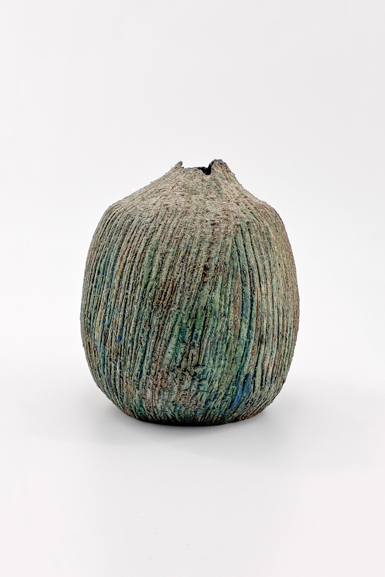 Deep Green Ceramic Flower Vase / 深緑 フラワーベース（陶）