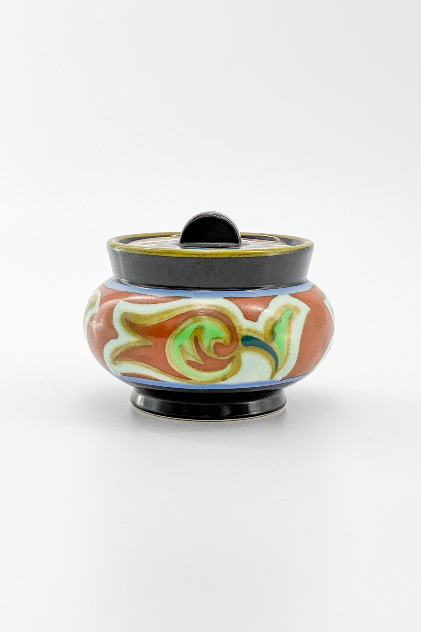Lidded Pottery Jar with Abstract Patterns / 抽象文様 蓋付ポプリポット（ジャー）
