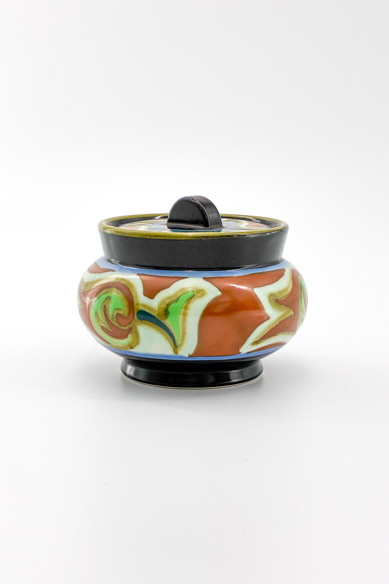 Lidded Pottery Jar with Abstract Patterns / 抽象文様 蓋付ポプリポット（ジャー）