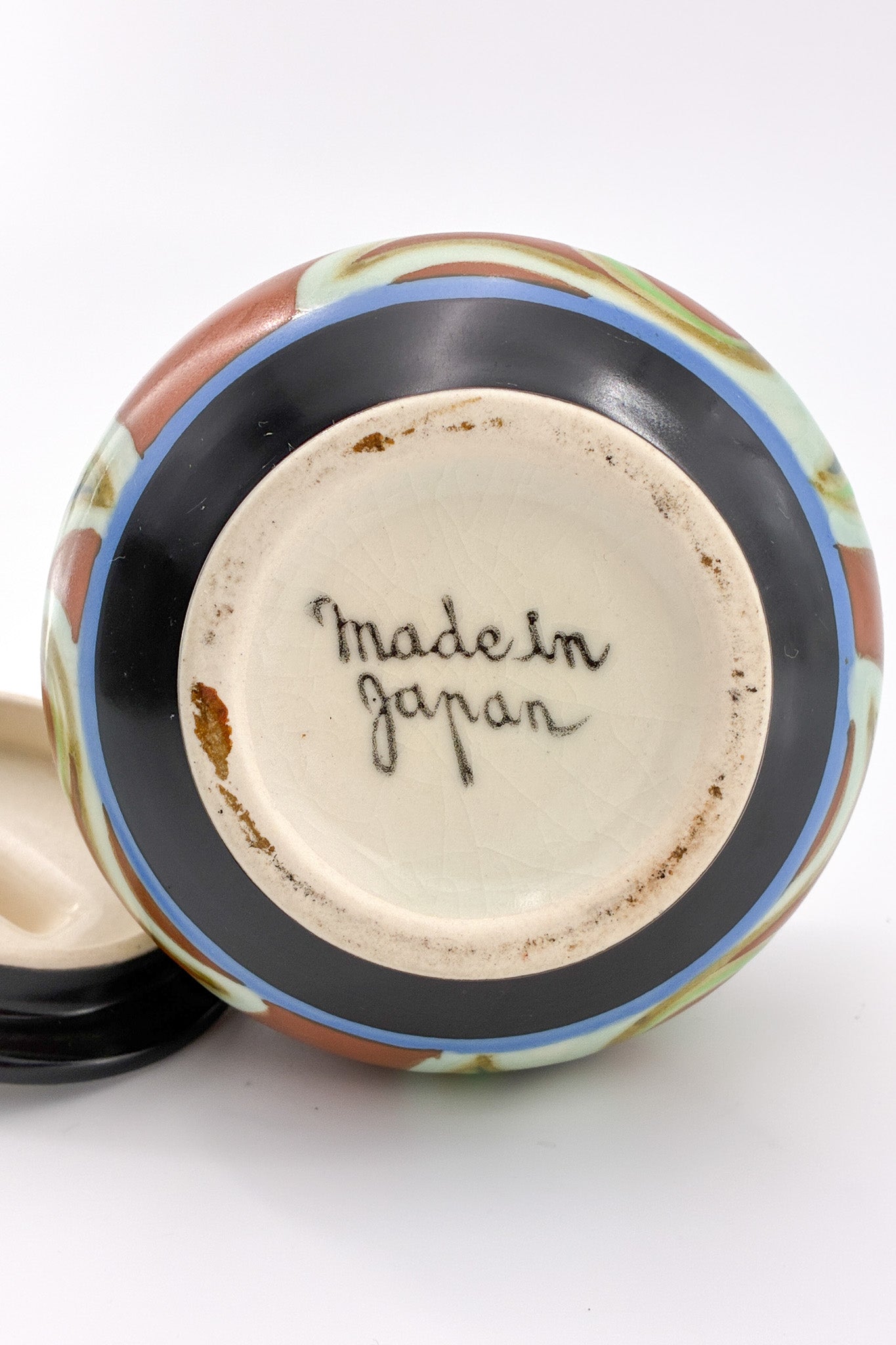 Lidded Pottery Jar with Abstract Patterns / 抽象文様 蓋付ポプリポット（ジャー）