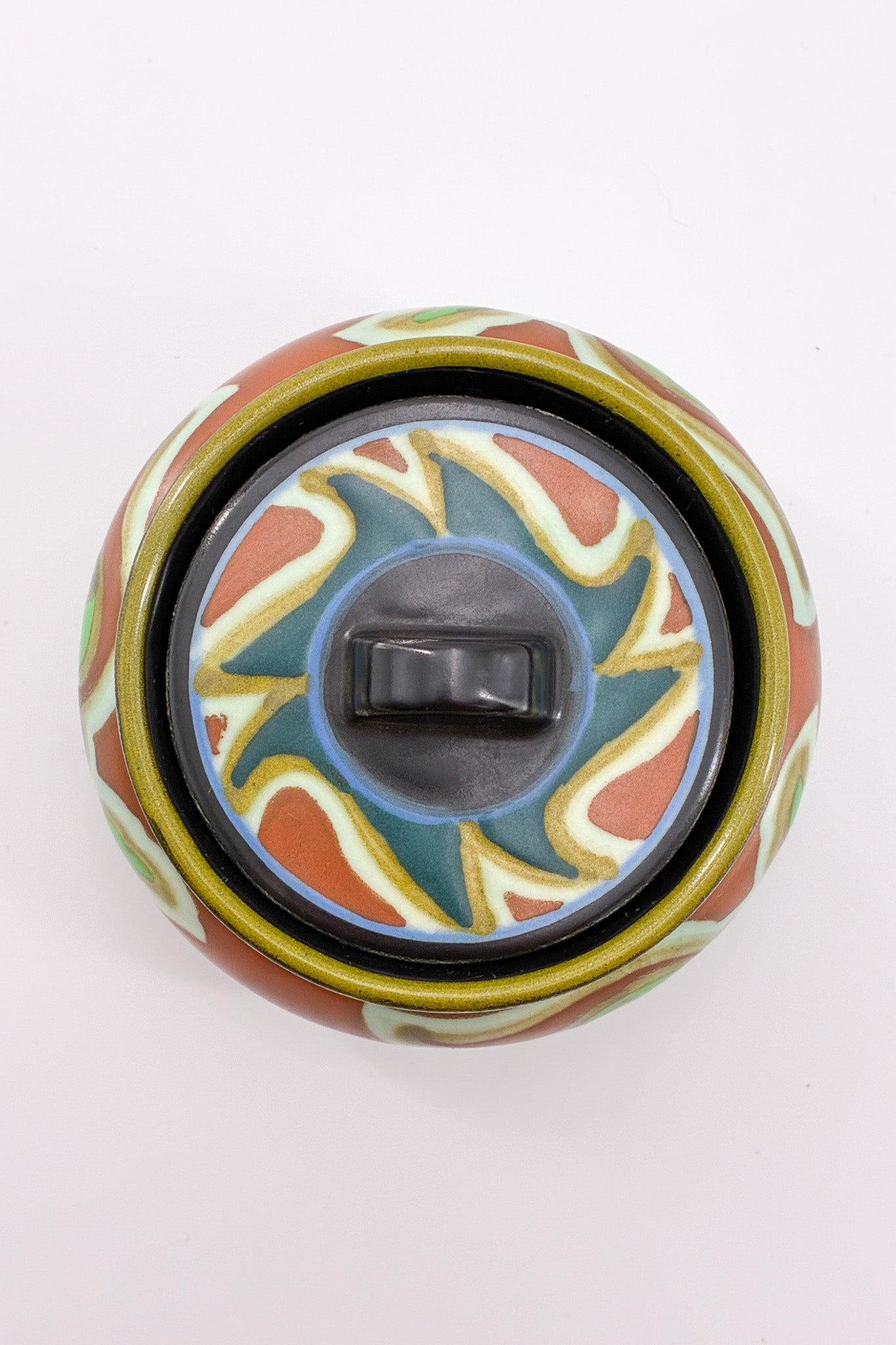 Lidded Pottery Jar with Abstract Patterns / 抽象文様 蓋付ポプリポット（ジャー）