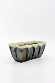 Green (Brown Drip) Square Planter Cover / グリーン（ブラウンドリップ）鉢カバー 四角