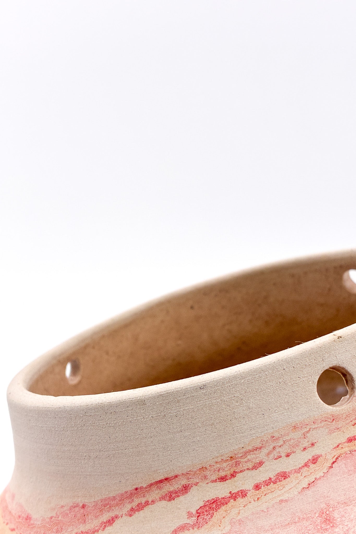 Nemadji Pottery Marbled Bowl (Red) / ネマジ 陶器 ボウル（赤系マーブル）