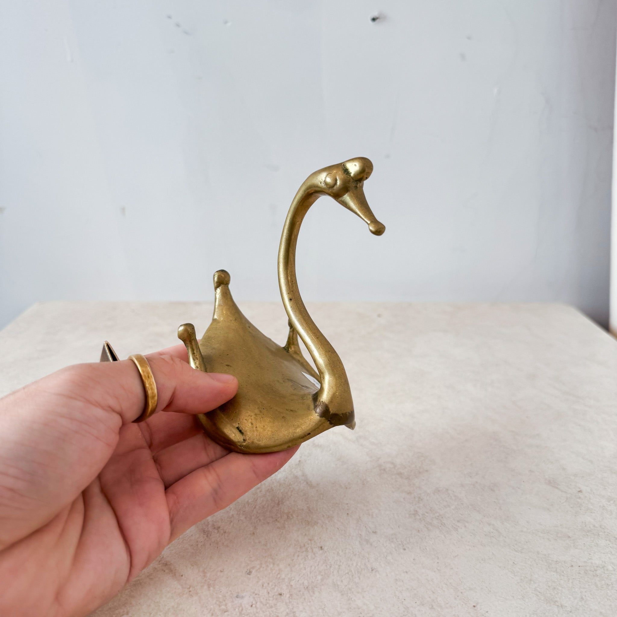 Brass Swan Figurine / 真鍮製白鳥のオブジェ