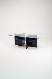 Postmodern Glass Top Low Table / ポストモダン ガラス天板 ローテーブル