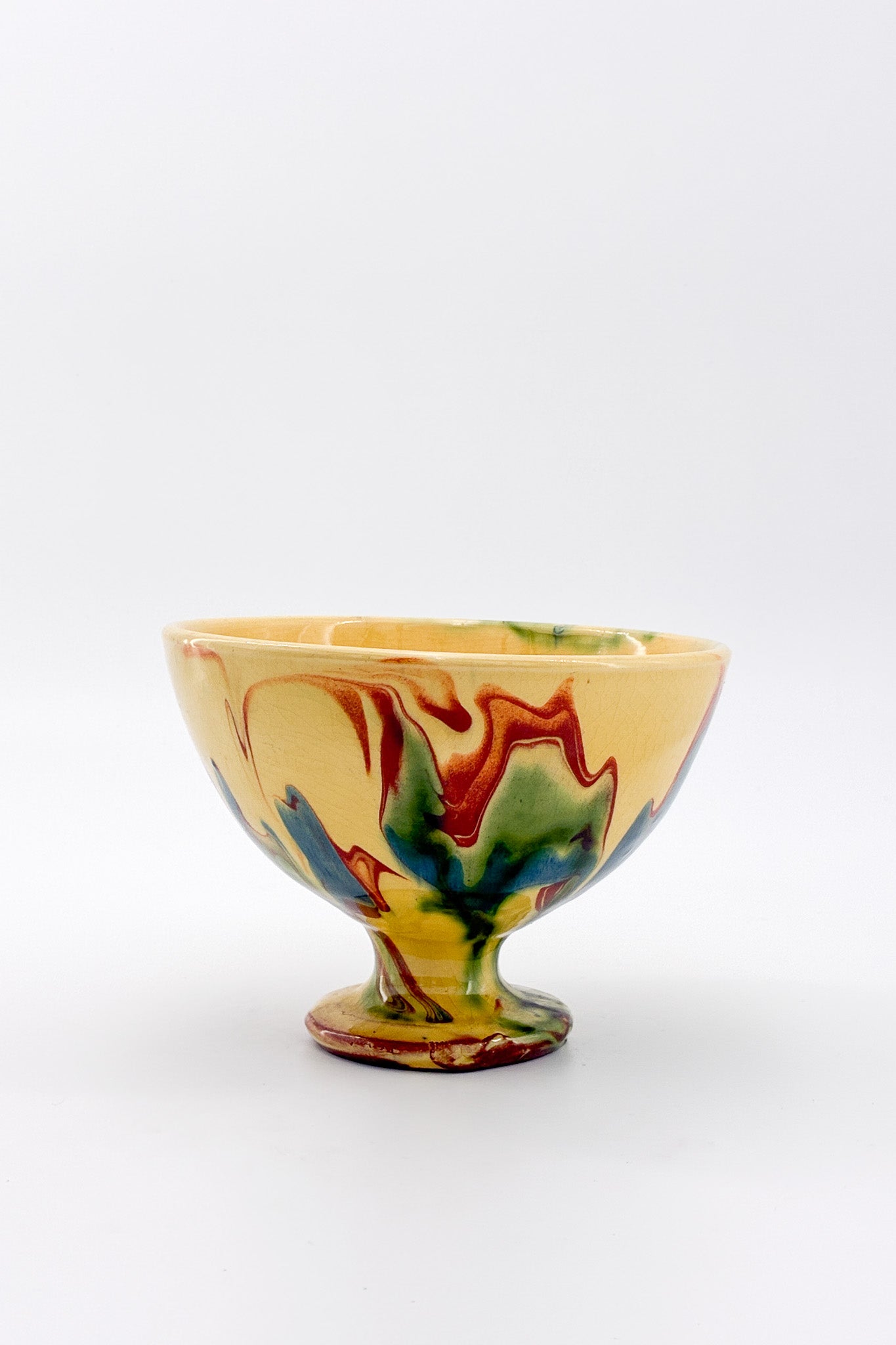 Pottery Footed Bowl / 陶器 フッテッドボウル（マーブル）