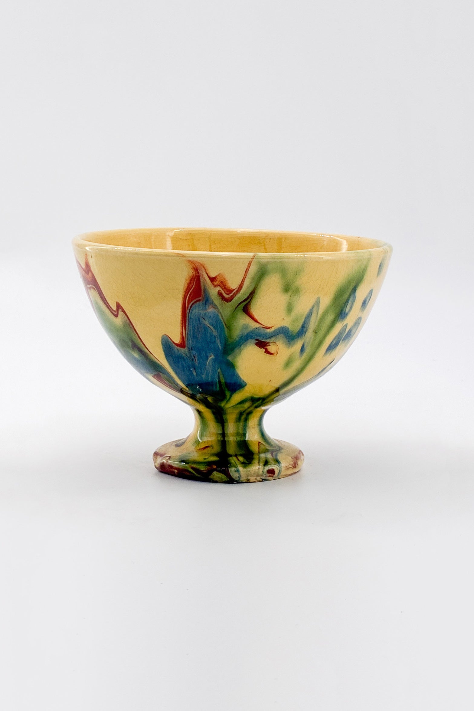 Pottery Footed Bowl / 陶器 フッテッドボウル（マーブル）