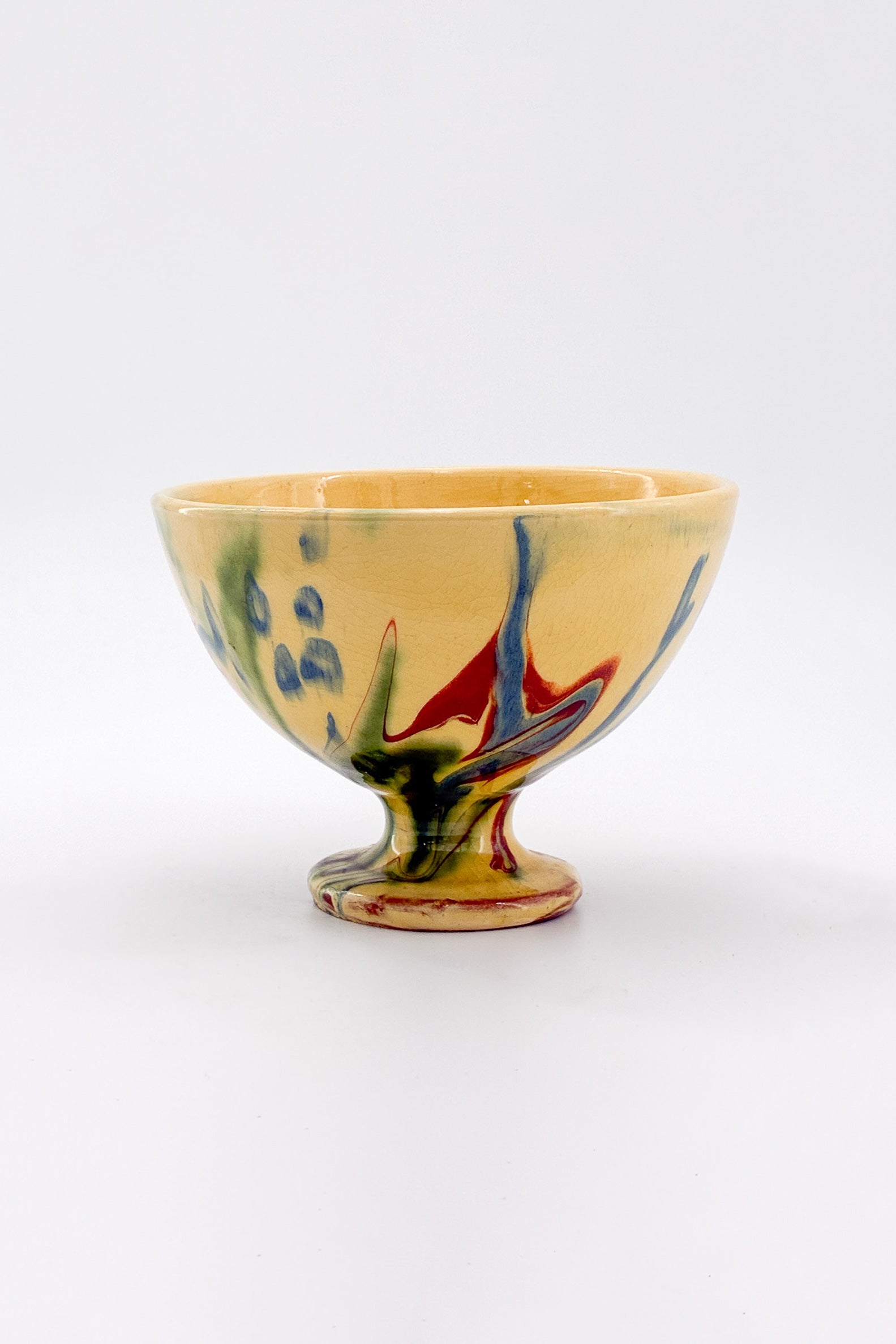 Pottery Footed Bowl / 陶器 フッテッドボウル（マーブル）