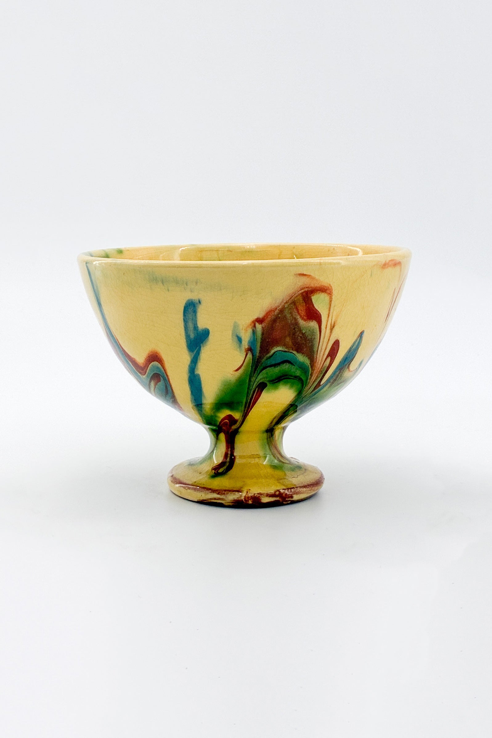 Pottery Footed Bowl / 陶器 フッテッドボウル（マーブル）
