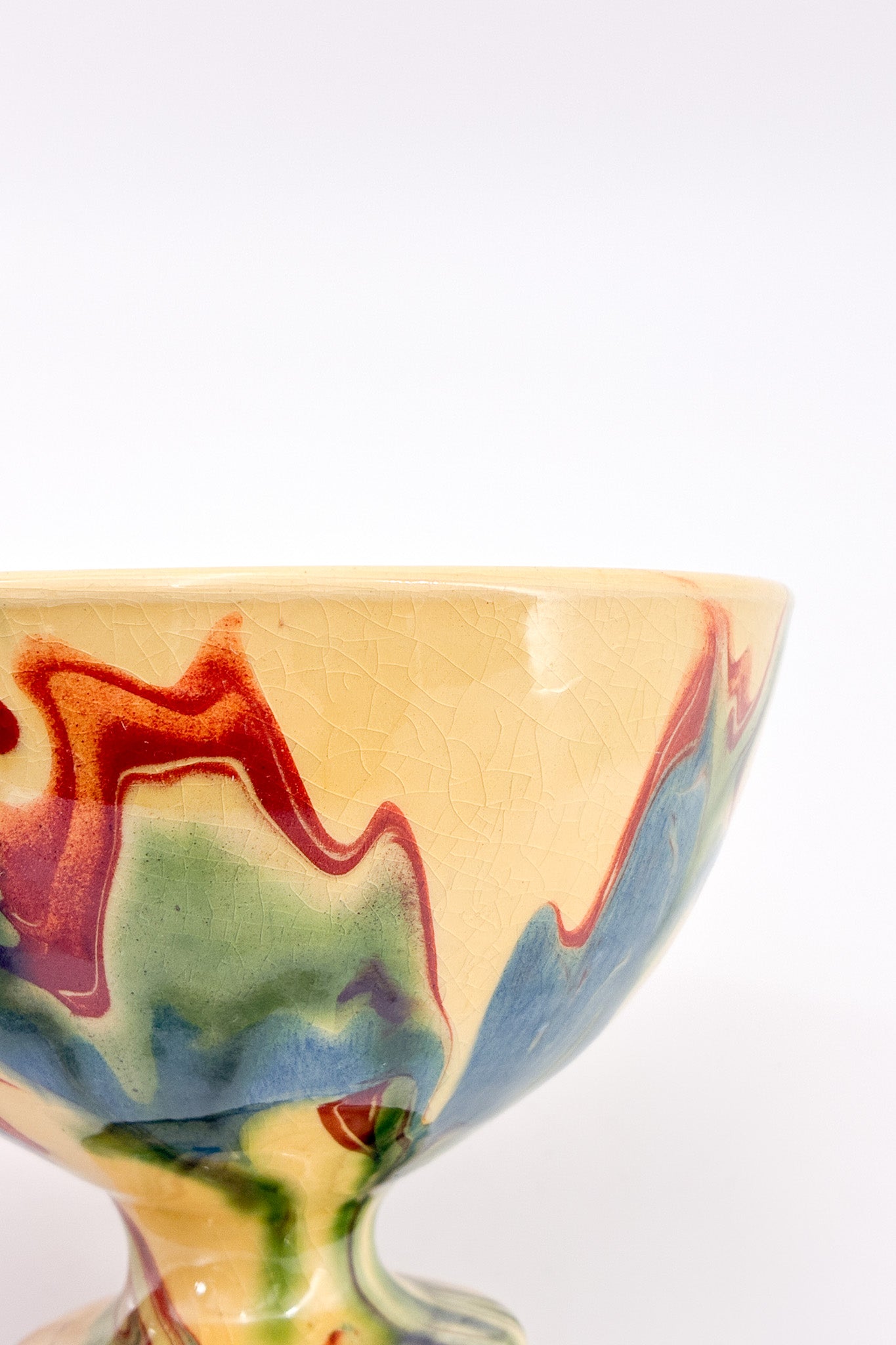 Pottery Footed Bowl / 陶器 フッテッドボウル（マーブル）