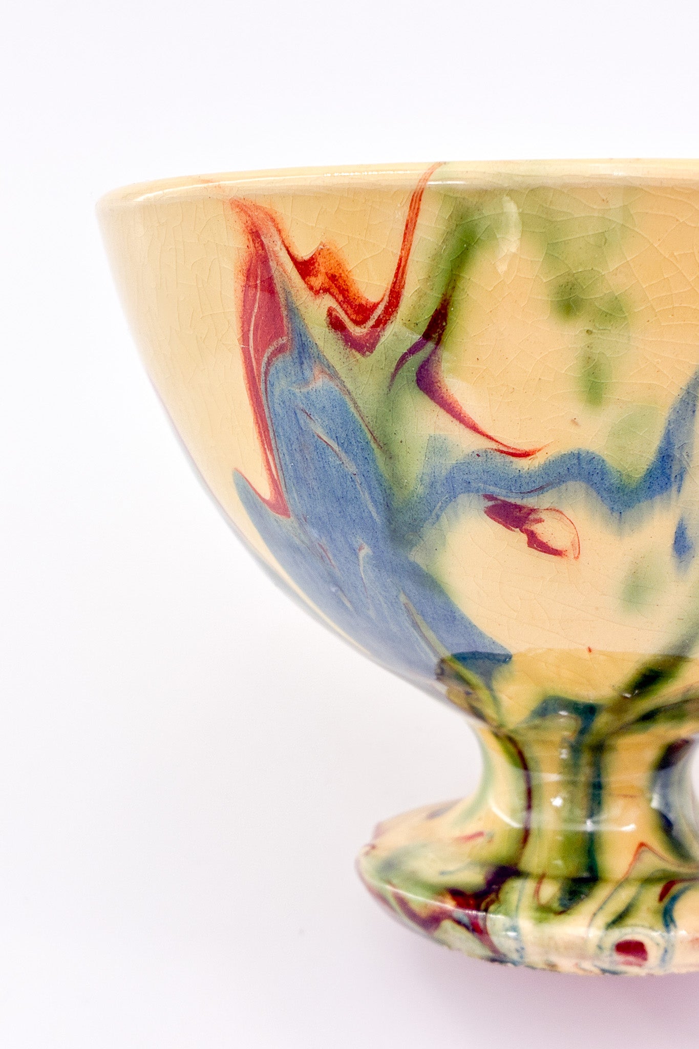 Pottery Footed Bowl / 陶器 フッテッドボウル（マーブル）