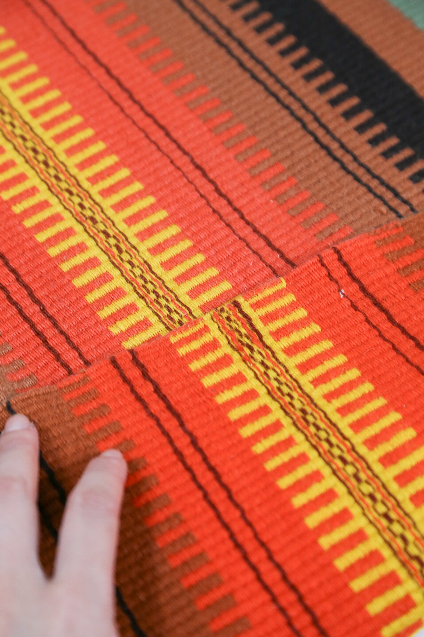 Vintage Finnish Striped Woven Runner Rug / ヴィンテージ