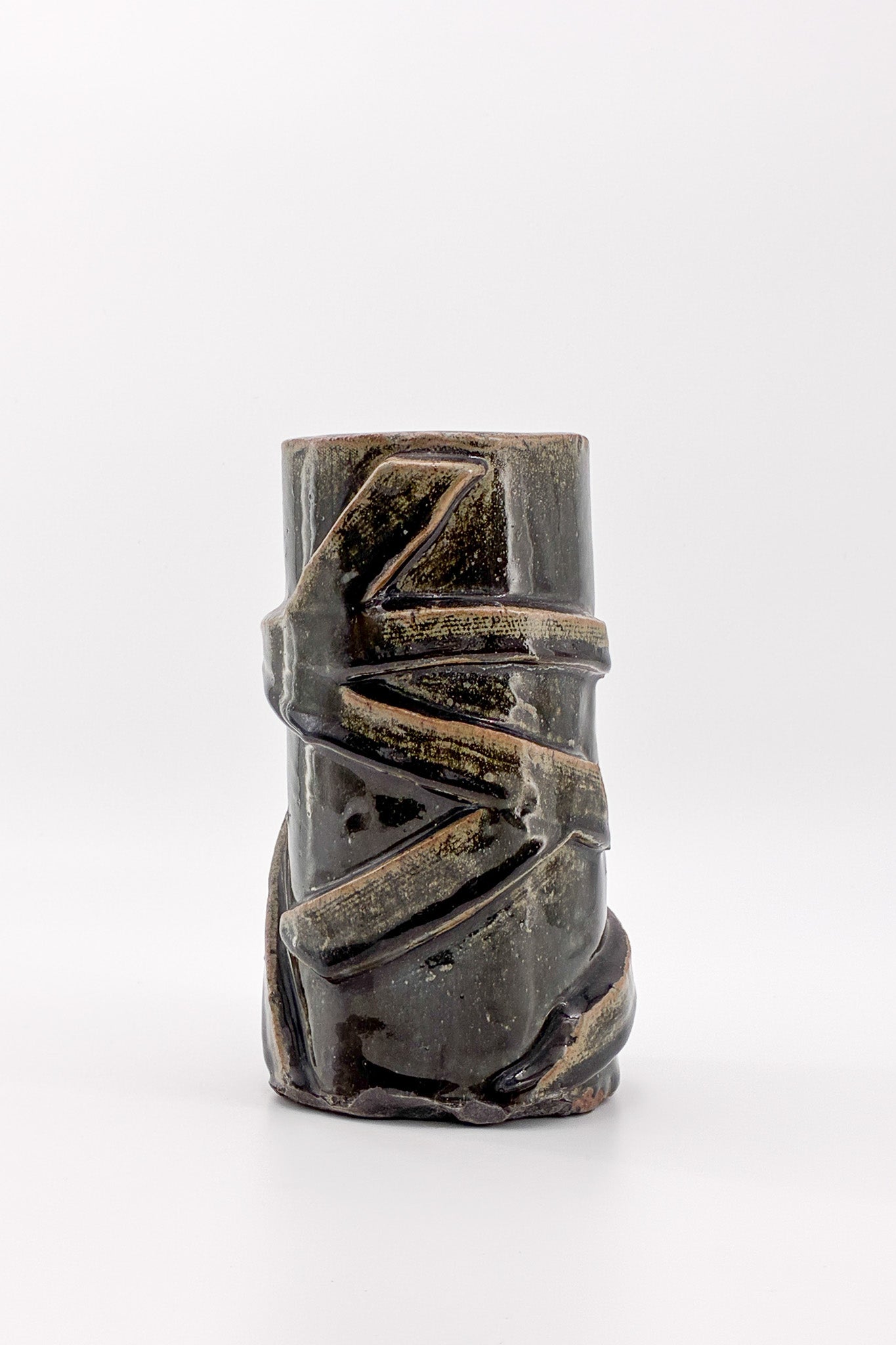 Ceramic Flower Vase Brown / 陶器フラワーベース ブラウン