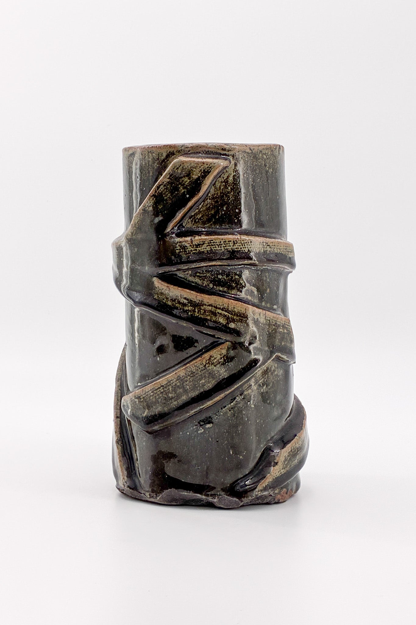 Ceramic Flower Vase Brown / 陶器フラワーベース ブラウン