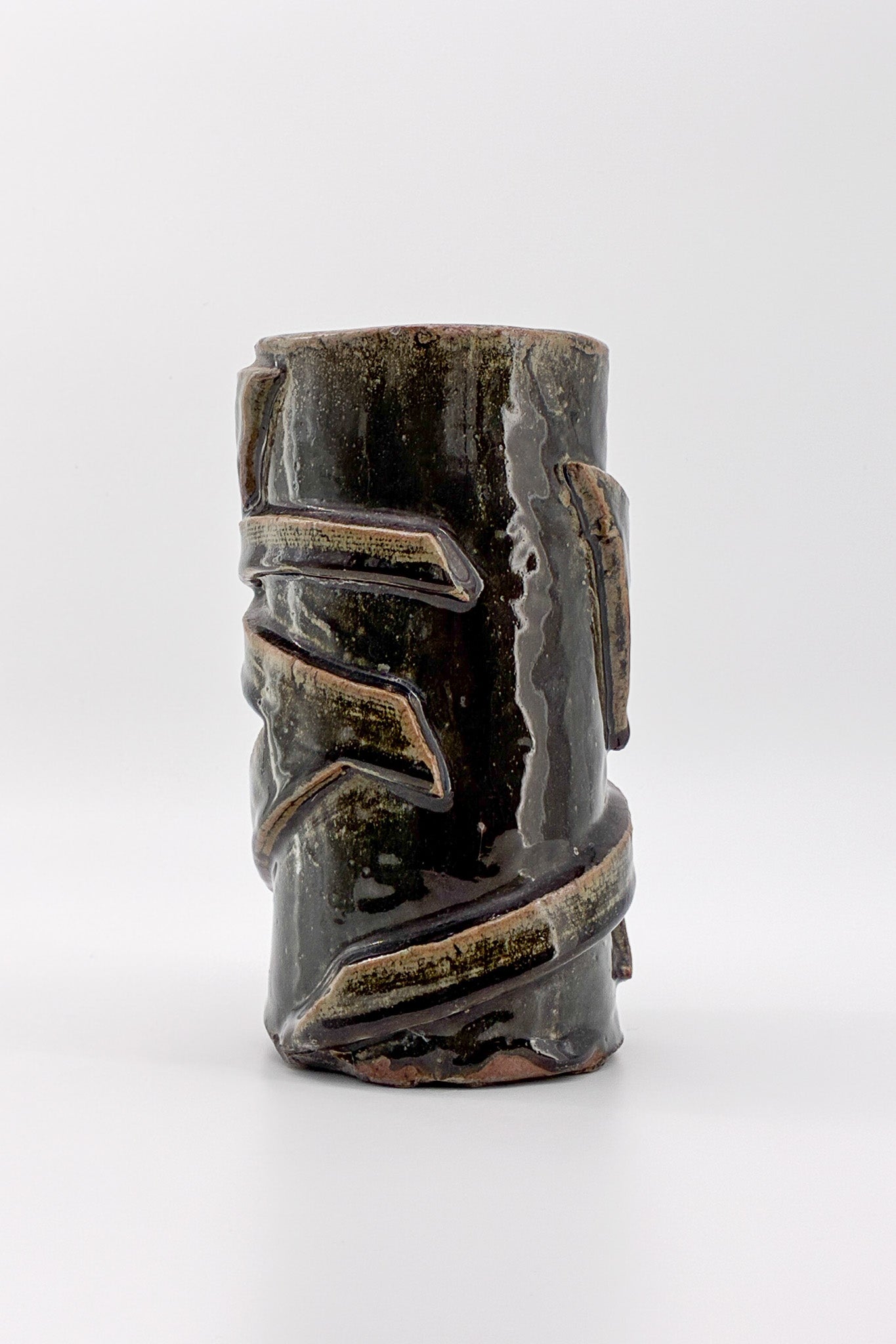 Ceramic Flower Vase Brown / 陶器フラワーベース ブラウン