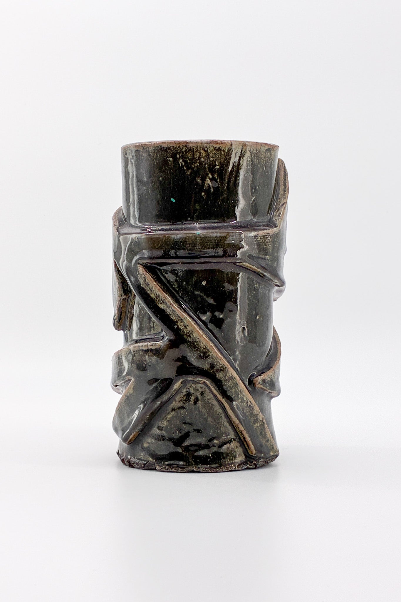 Ceramic Flower Vase Brown / 陶器フラワーベース ブラウン