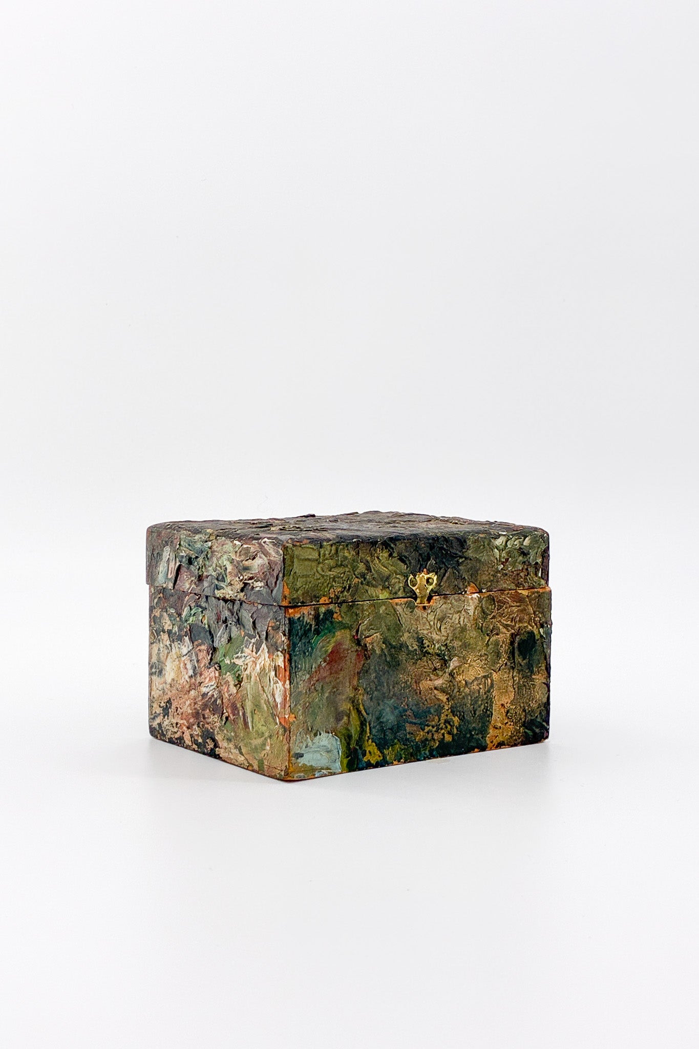 Abstract Oil Painted Wood Box / 抽象油彩ペイント・ウッドボックス