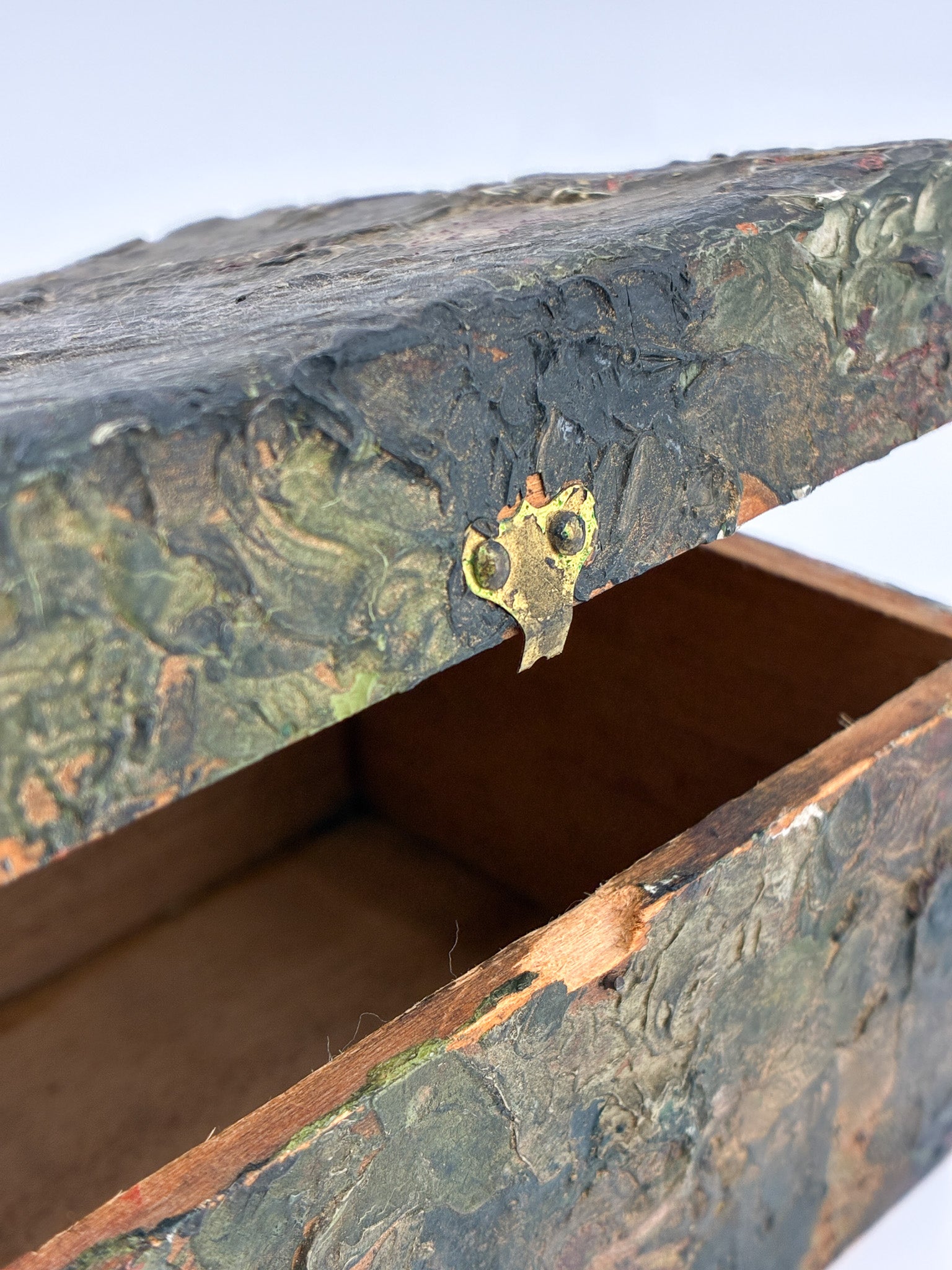 Abstract Oil Painted Wood Box / 抽象油彩ペイント・ウッドボックス