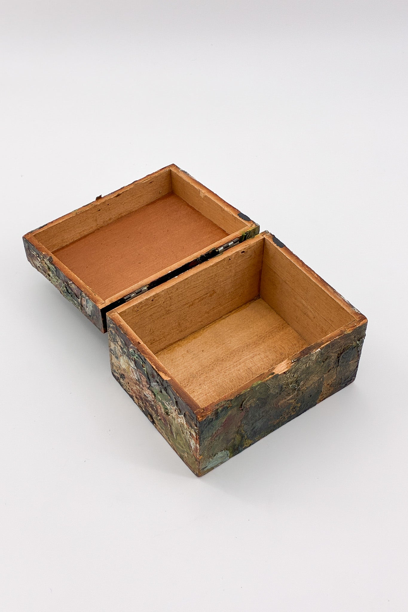 Abstract Oil Painted Wood Box / 抽象油彩ペイント・ウッドボックス