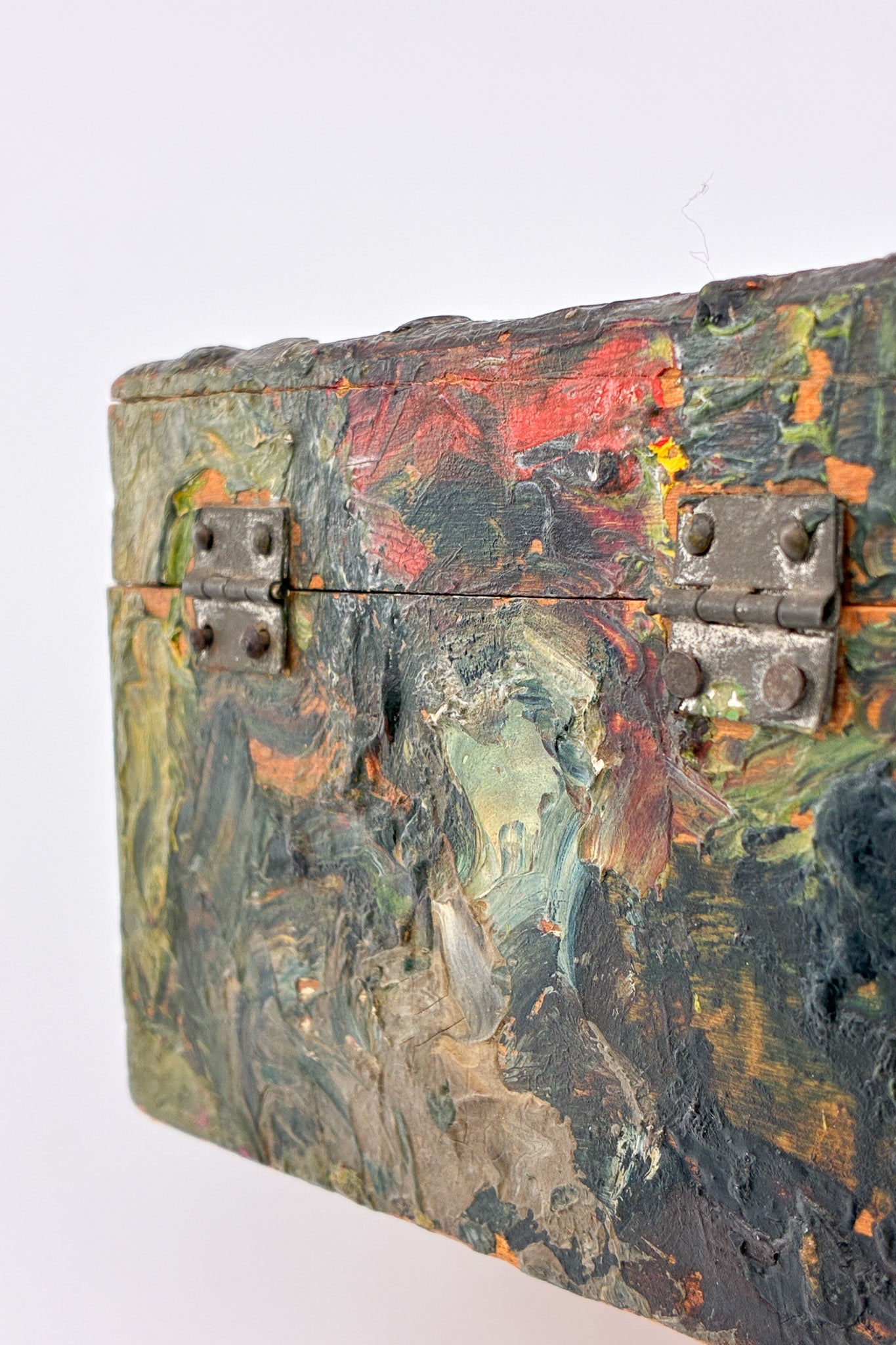 Abstract Oil Painted Wood Box / 抽象油彩ペイント・ウッドボックス