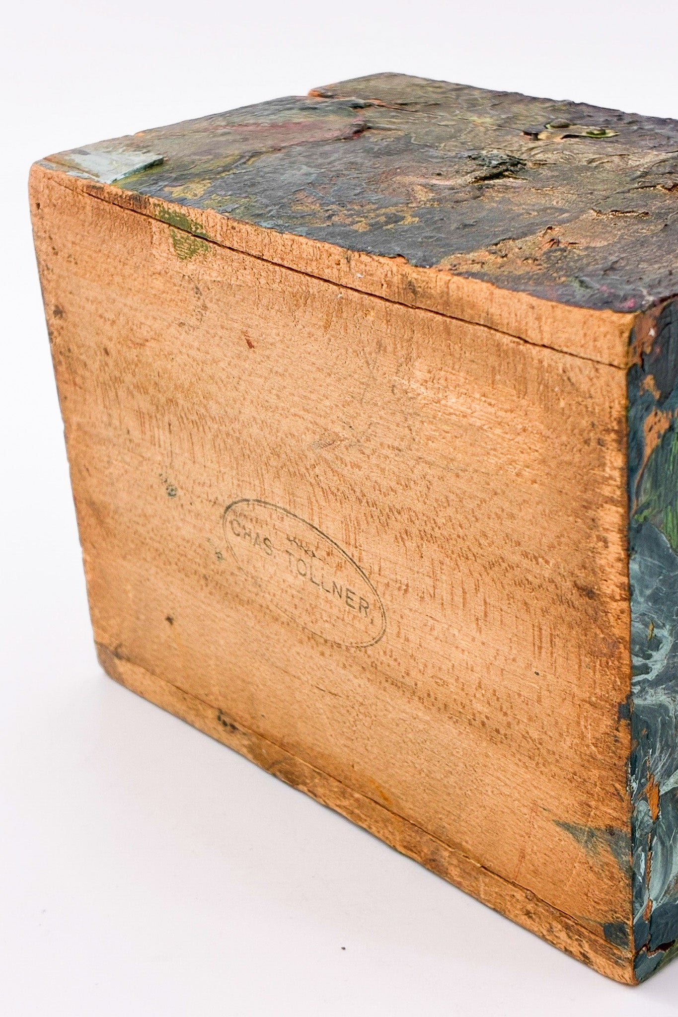 Abstract Oil Painted Wood Box / 抽象油彩ペイント・ウッドボックス