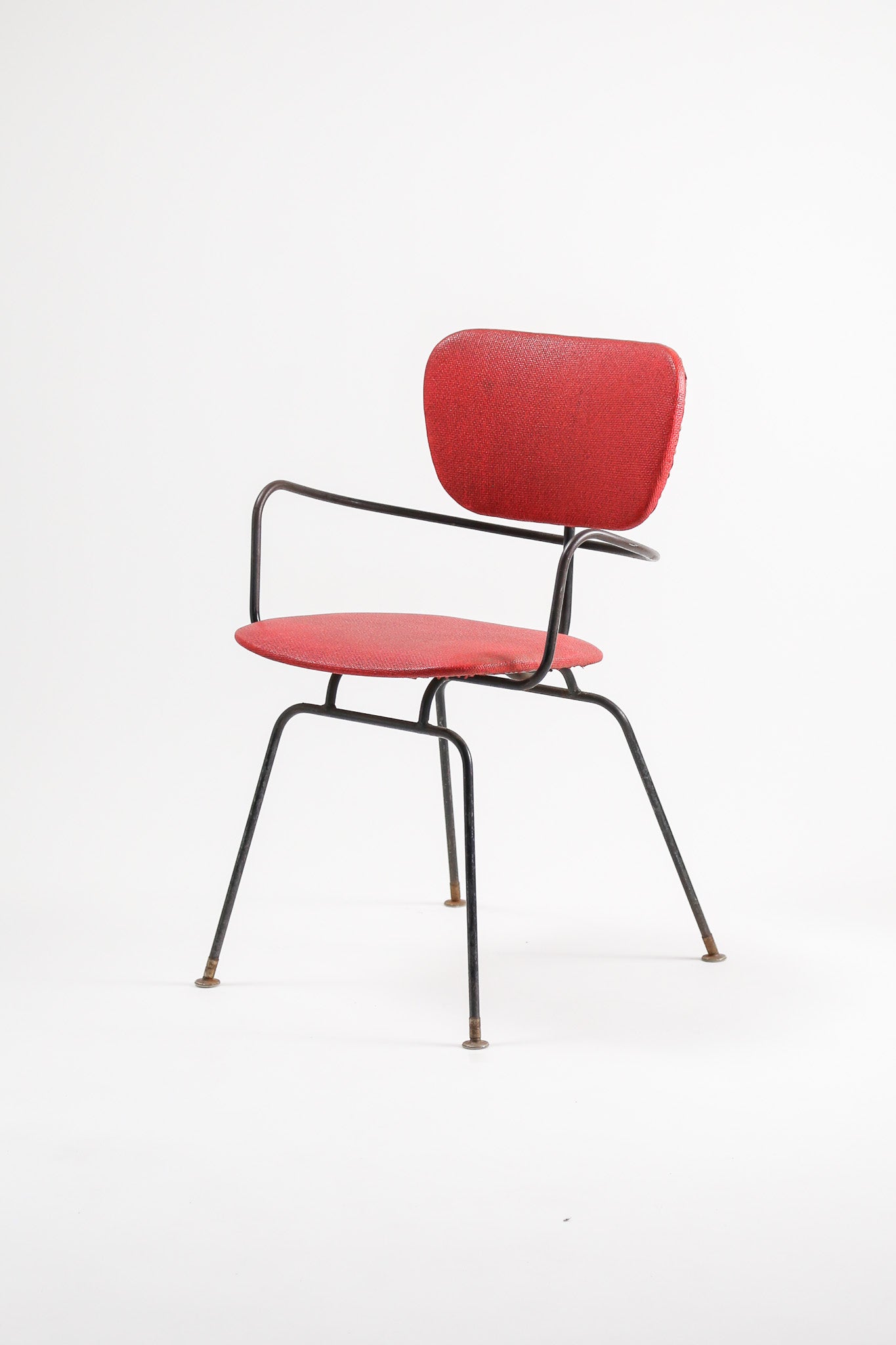 Red Fabric Arm Chair / ファブリック アームチェア