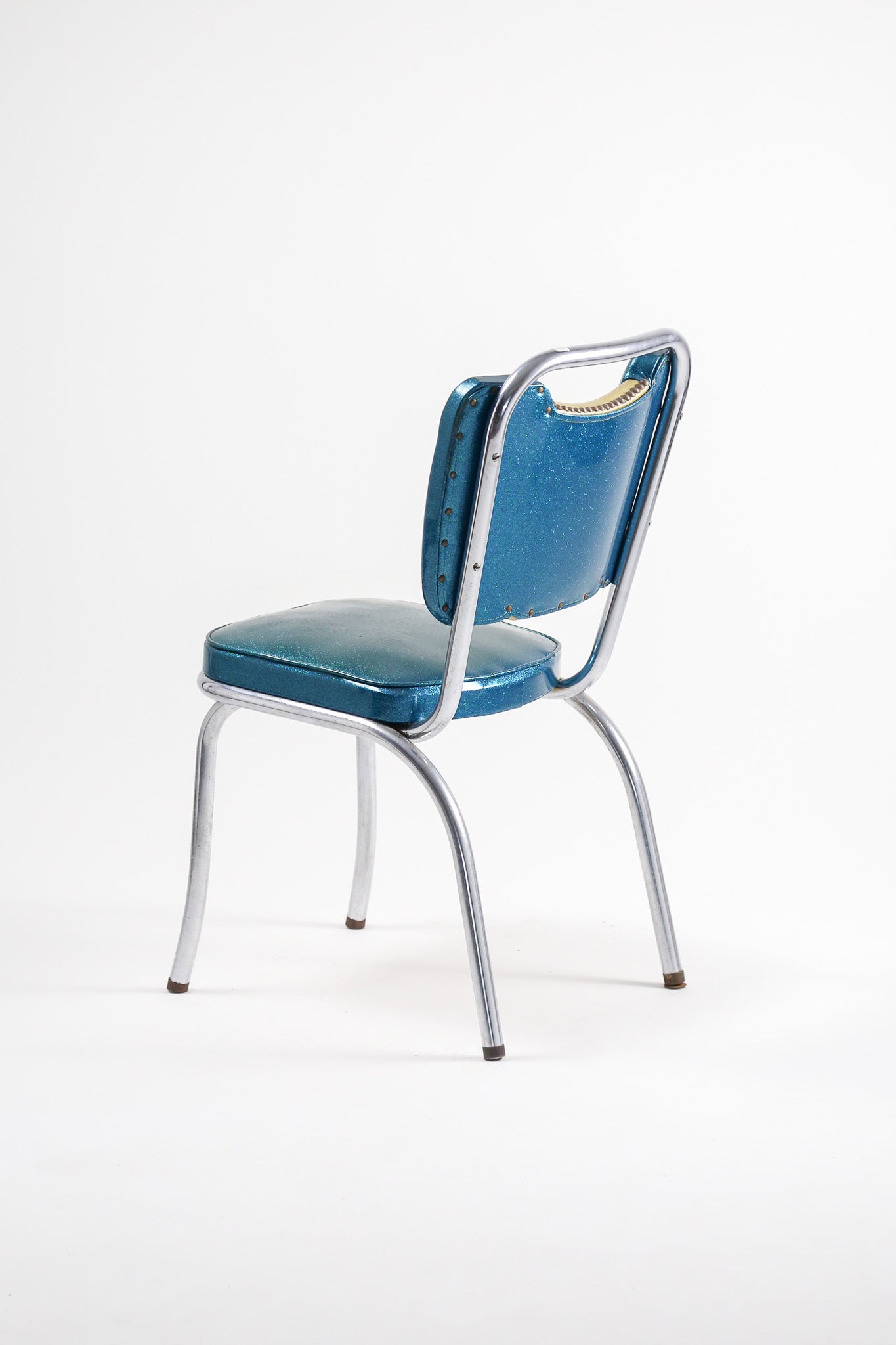 Vintage Blue & Gold Sparkle Diner Chair / ヴィンテージ スパークル ビニール ダイナーチェア