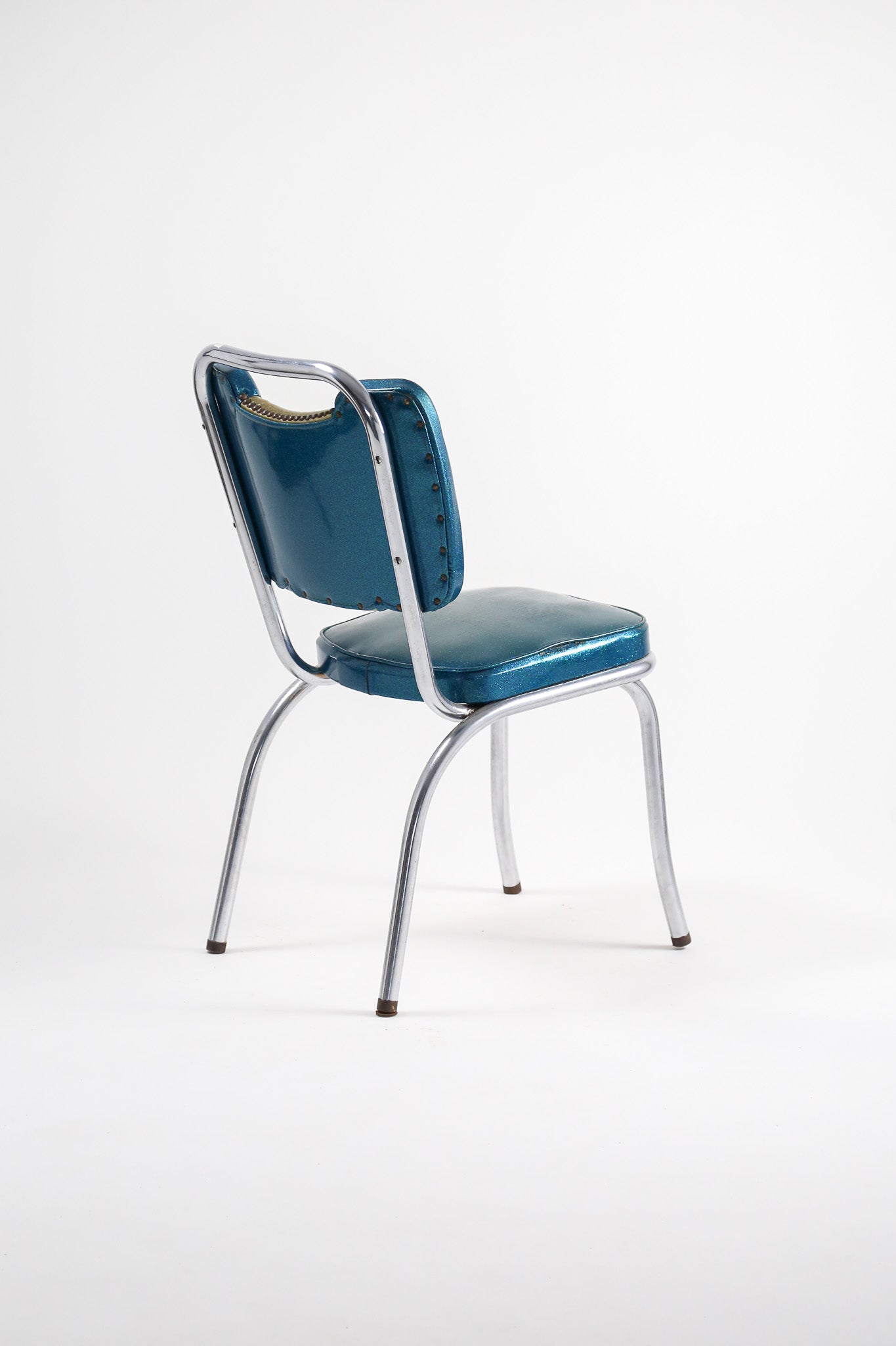 Vintage Blue & Gold Sparkle Diner Chair / ヴィンテージ スパークル ビニール ダイナーチェア