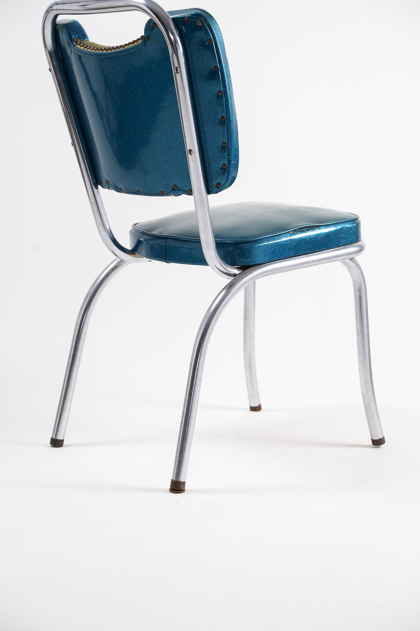 Vintage Blue & Gold Sparkle Diner Chair / ヴィンテージ スパークル ビニール ダイナーチェア