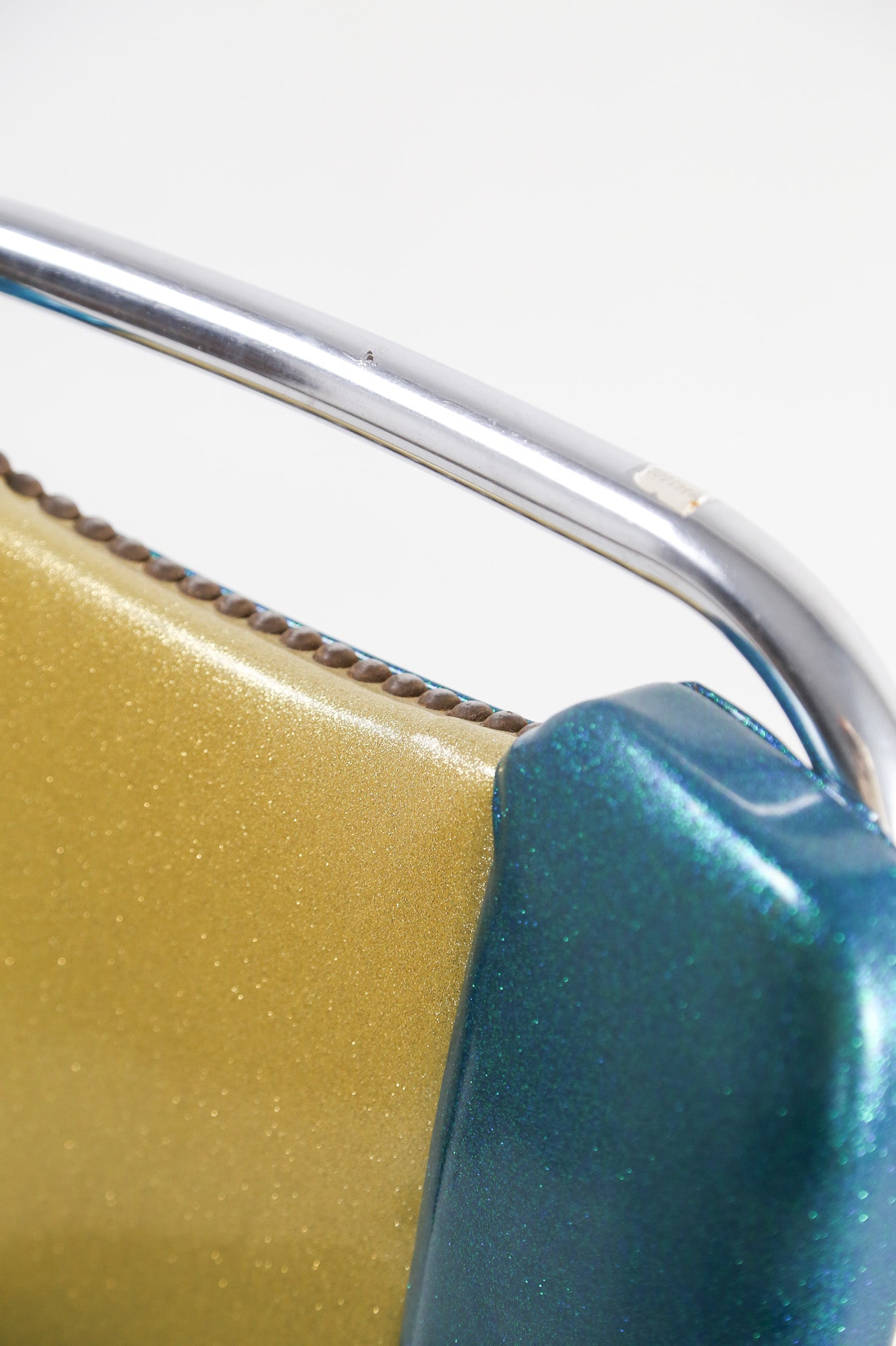 Vintage Blue & Gold Sparkle Diner Chair / ヴィンテージ スパークル ビニール ダイナーチェア