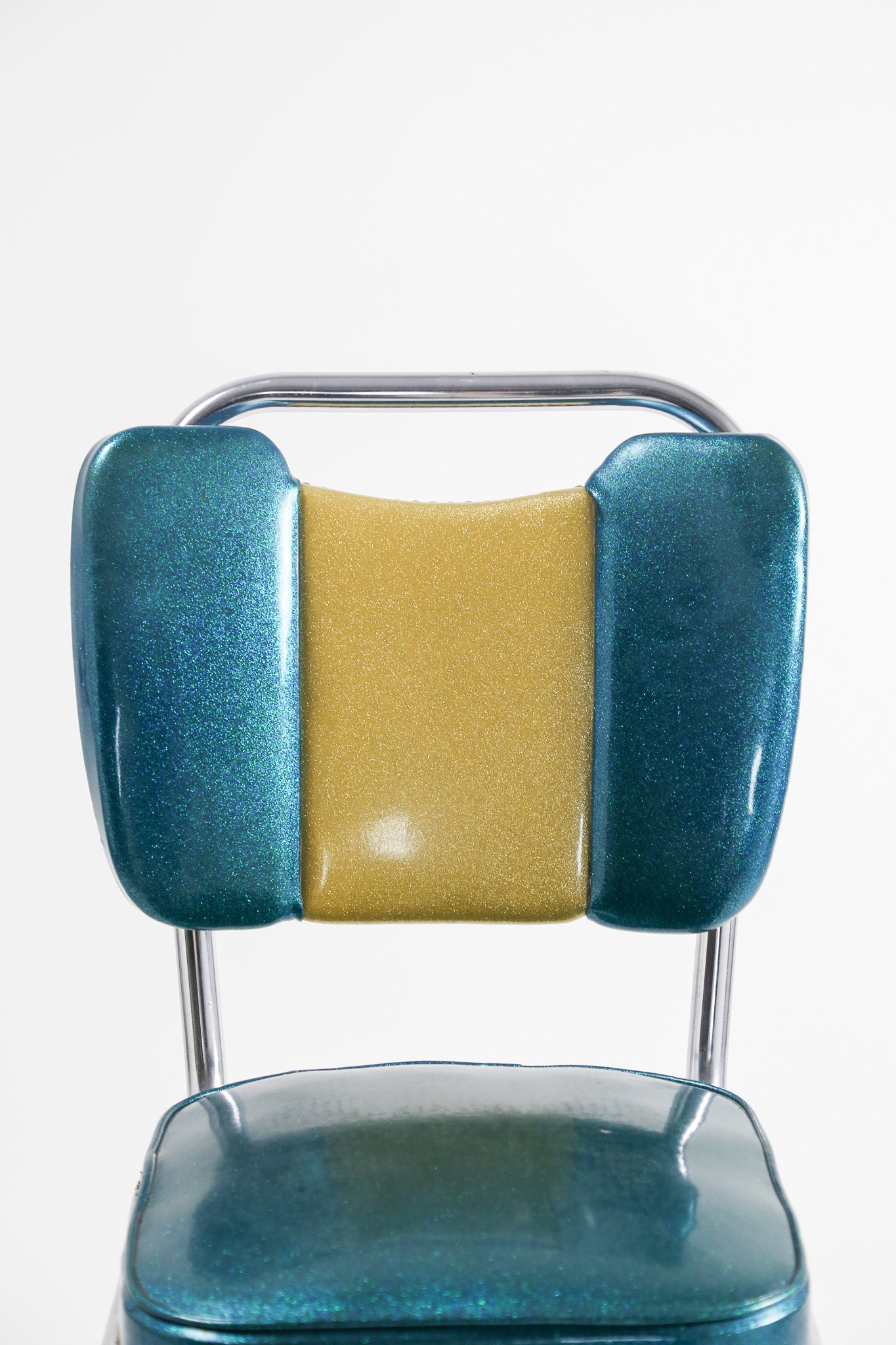 Vintage Blue & Gold Sparkle Diner Chair / ヴィンテージ スパークル ビニール ダイナーチェア