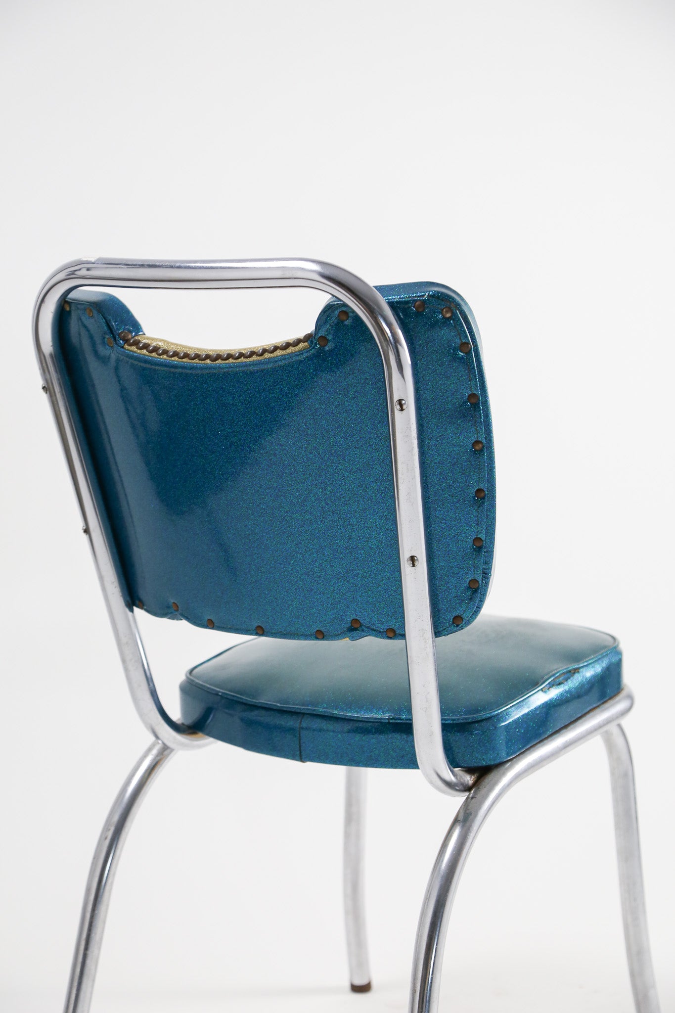 Vintage Blue & Gold Sparkle Diner Chair / ヴィンテージ スパークル ビニール ダイナーチェア