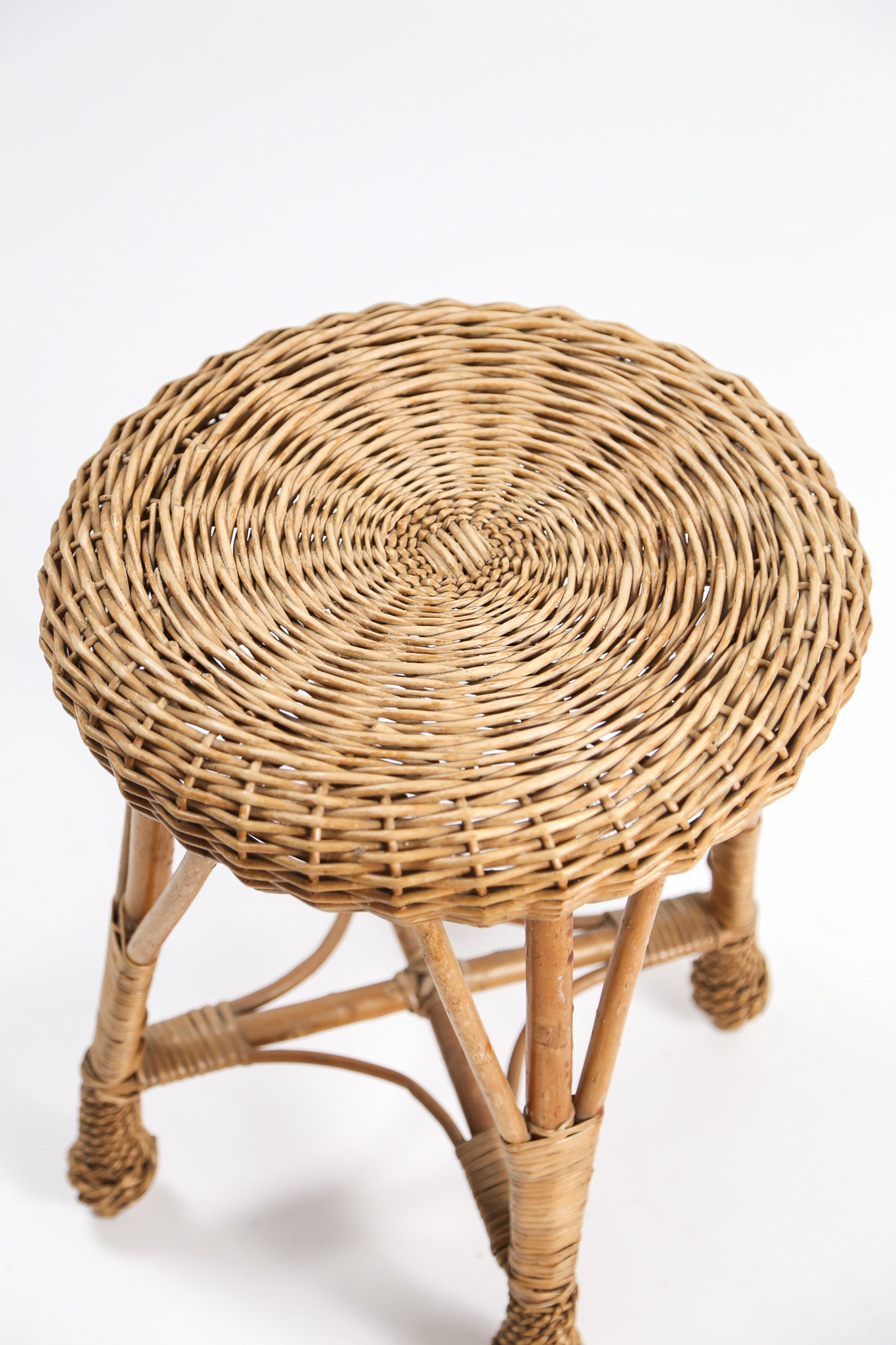 FMG / バースツール、曲げ木、籐細工、1960年代、ポーランド Vintage Rattan Woven Stool / ヴィンテージ ラタン編み スツール
