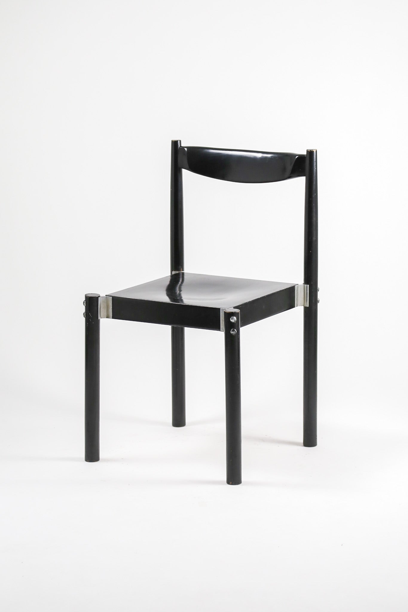 Vintage Black Lacquer Wood Chair / ヴィンテージ ブラックラッカー ウッドチェア