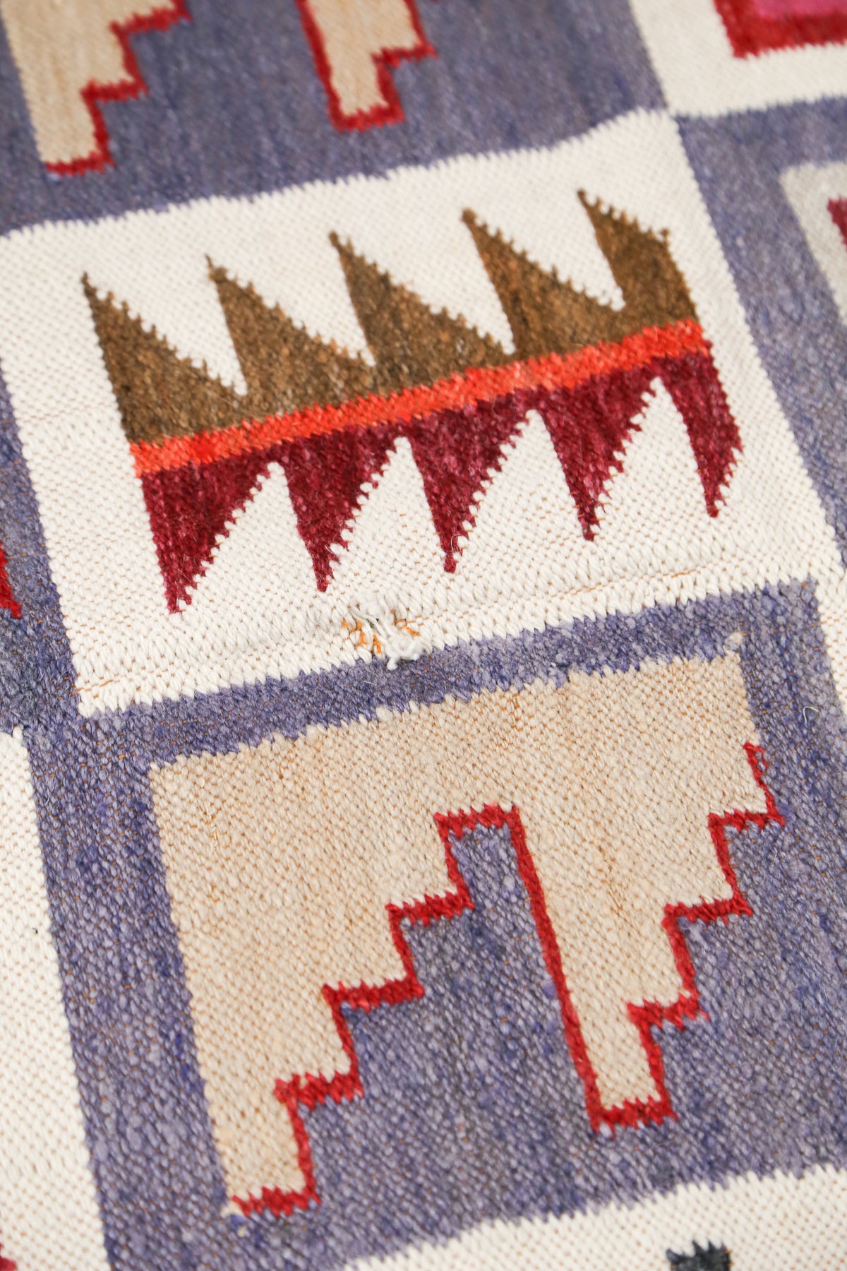 Geometric Pattern Kilim Rug / 幾何学柄 平織り キリムラグ