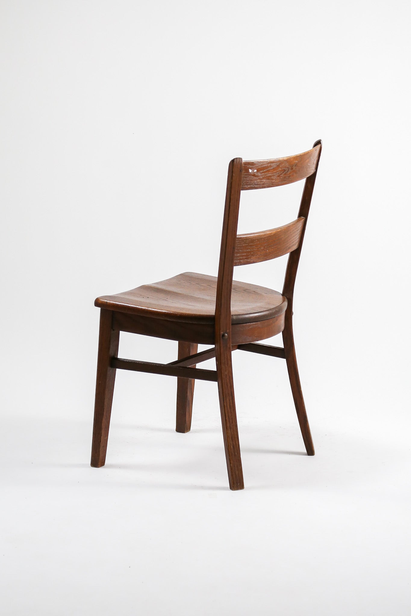 スペイン製アンティークダイニングチェア 木製 ラダーバックチェア座面編み込み２脚 Wooden Ladder-back Side Chair / 木製ラダーバックサイドチェア