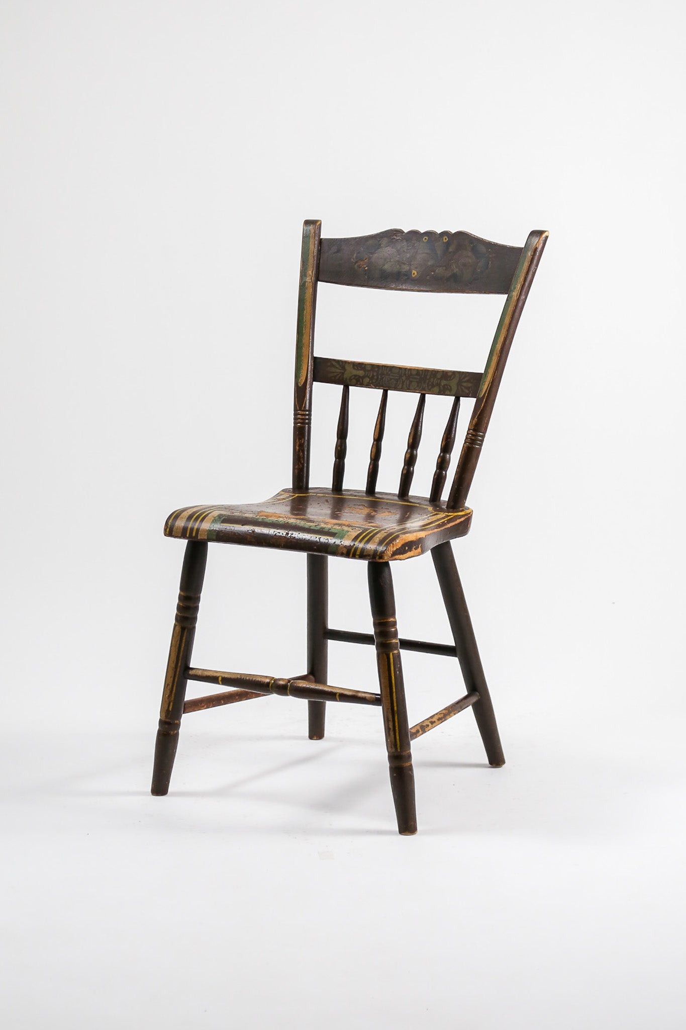 Antique Hand-Painted Spindle Chair / アンティーク ハンドペイント スピンドルチェア