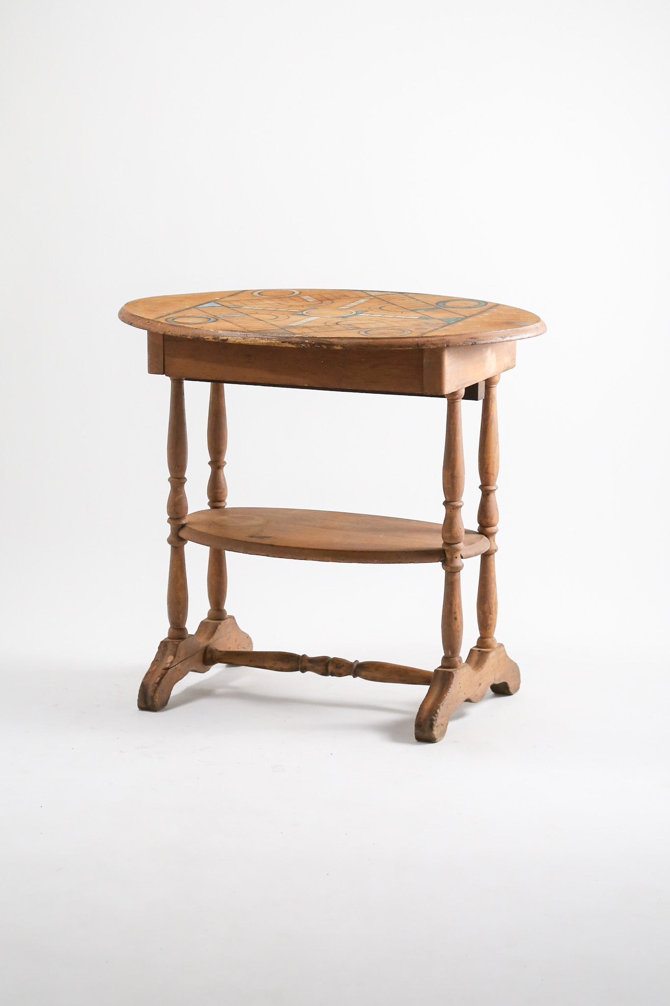 Antique Games Table with Hand-Painted Top / アンティーク ゲーム