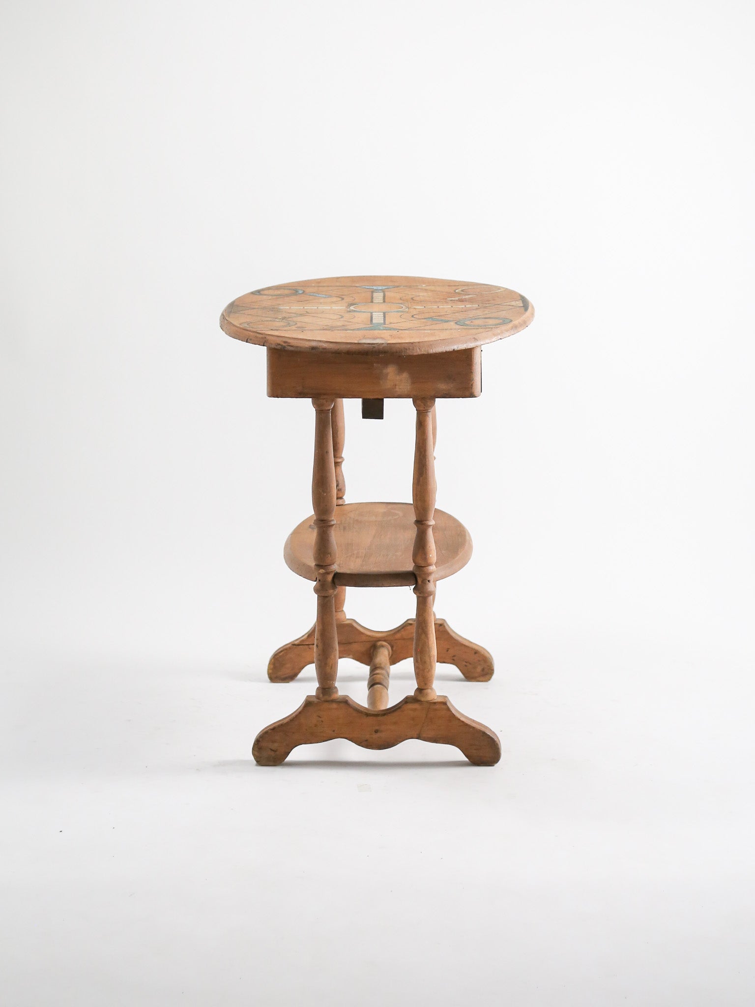 Antique Games Table with Hand-Painted Top / アンティーク ゲームテーブル（ハンドペイント）