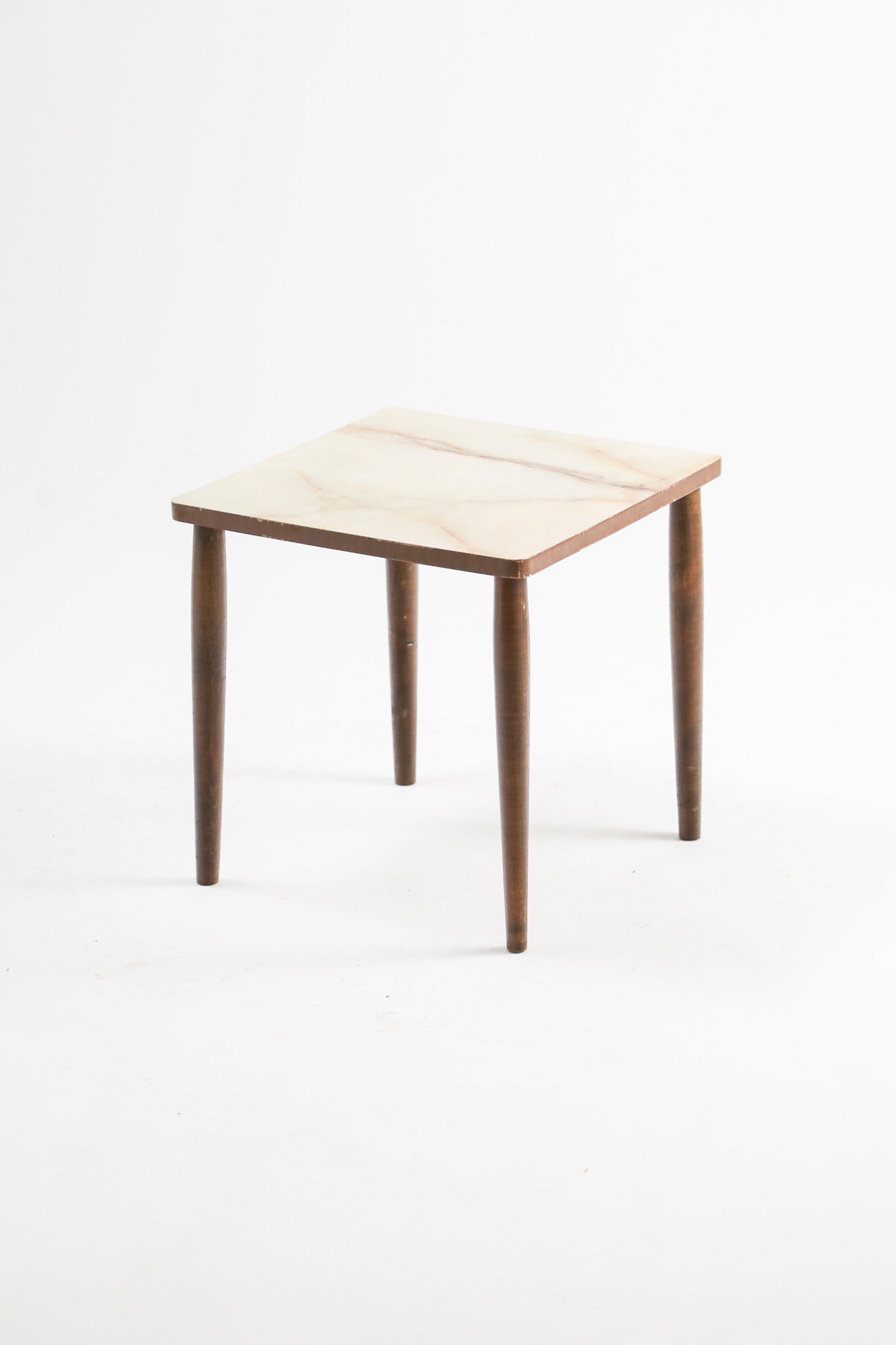 Square Side Table with Faux Marble Top / 大理石調天板 スクエアサイドテーブル
