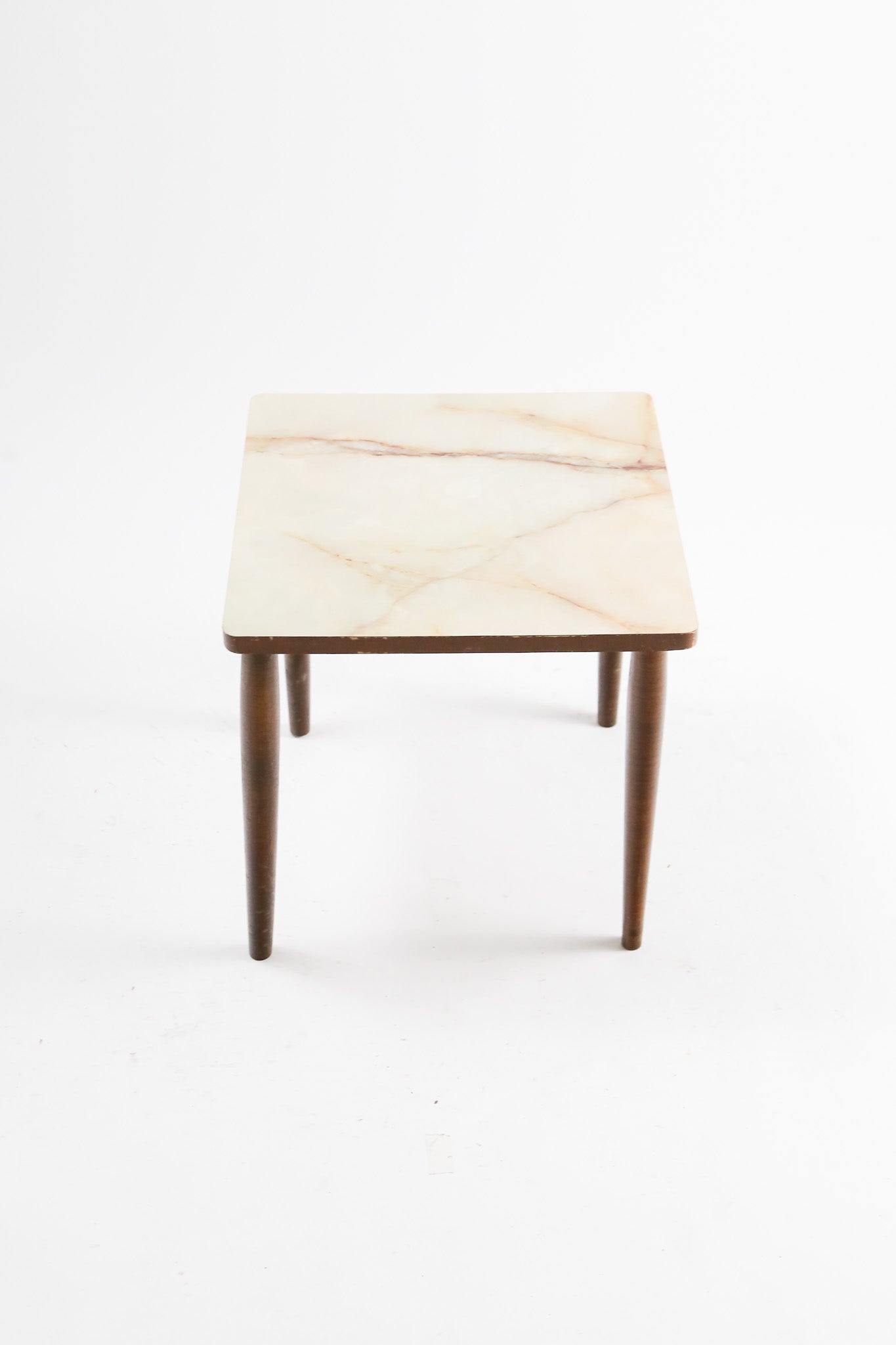 Square Side Table with Faux Marble Top / 大理石調天板 スクエアサイドテーブル
