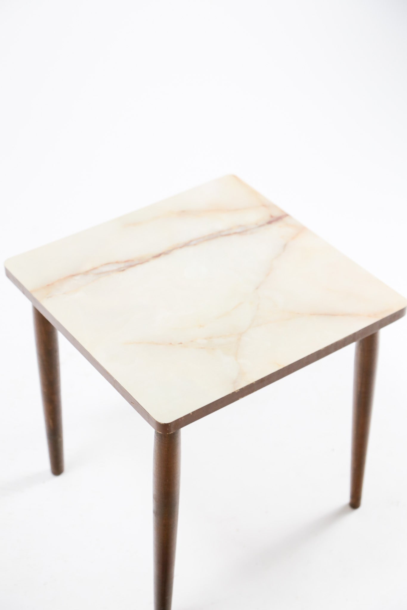 Square Side Table with Faux Marble Top / 大理石調天板 スクエアサイドテーブル