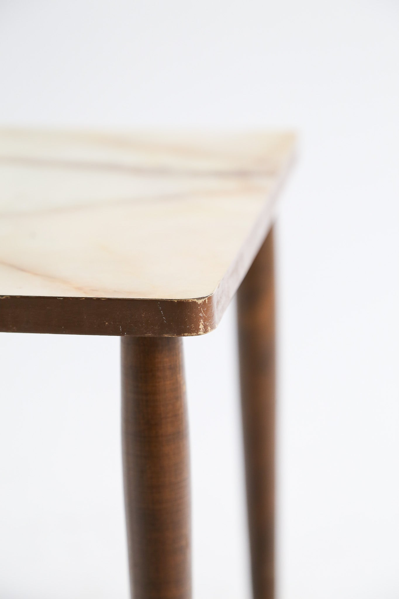 Square Side Table with Faux Marble Top / 大理石調天板 スクエアサイドテーブル