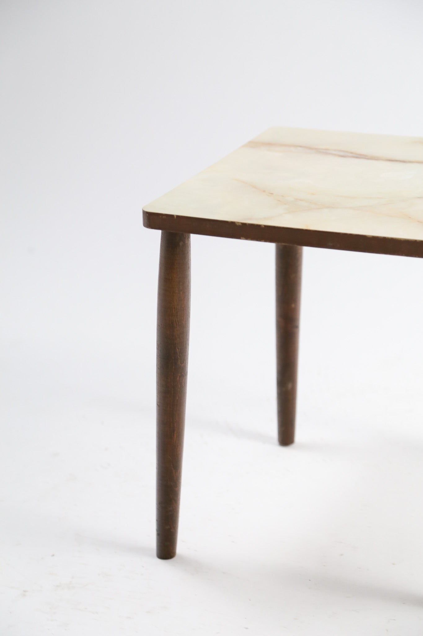 Square Side Table with Faux Marble Top / 大理石調天板 スクエアサイドテーブル