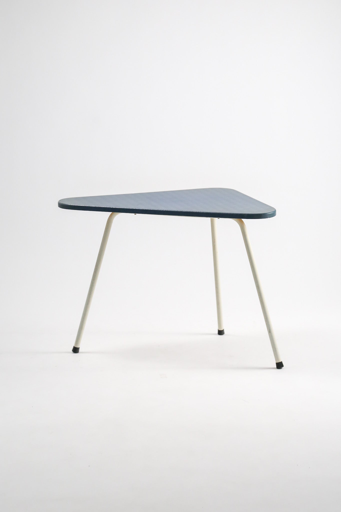 Triangular Coffee Table with Blue Top / 三角形テーブル ブルー天板