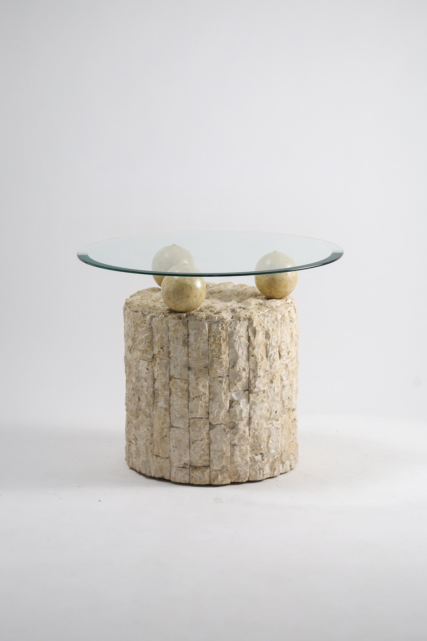 Glass Top Circle Side Table / ガラストップ サークルテーブル