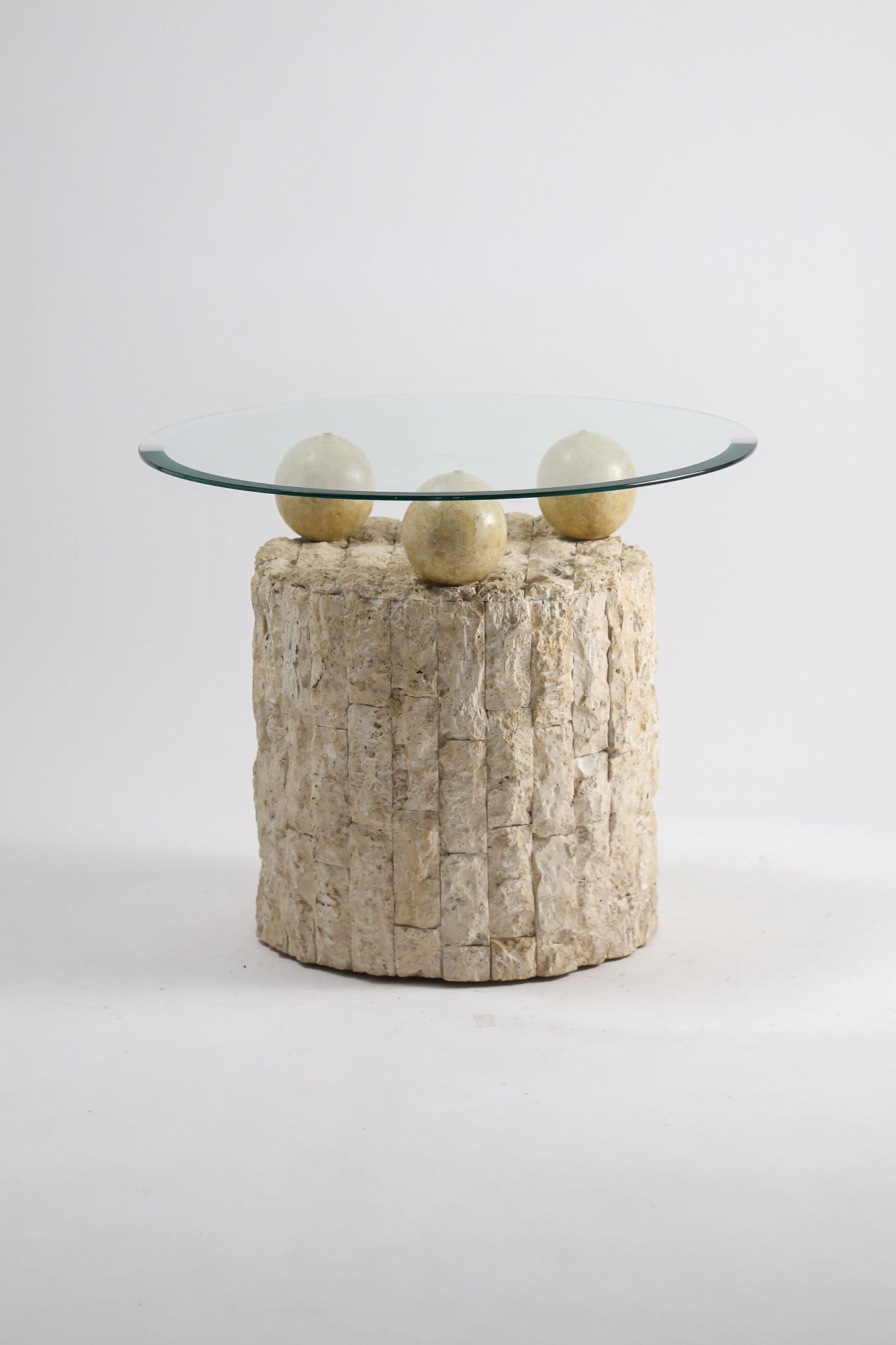 Glass Top Circle Side Table / ガラストップ サークルテーブル