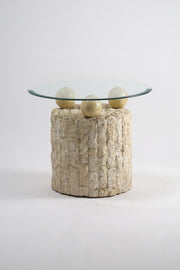 Glass Top Circle Side Table / ガラストップ サークルテーブル