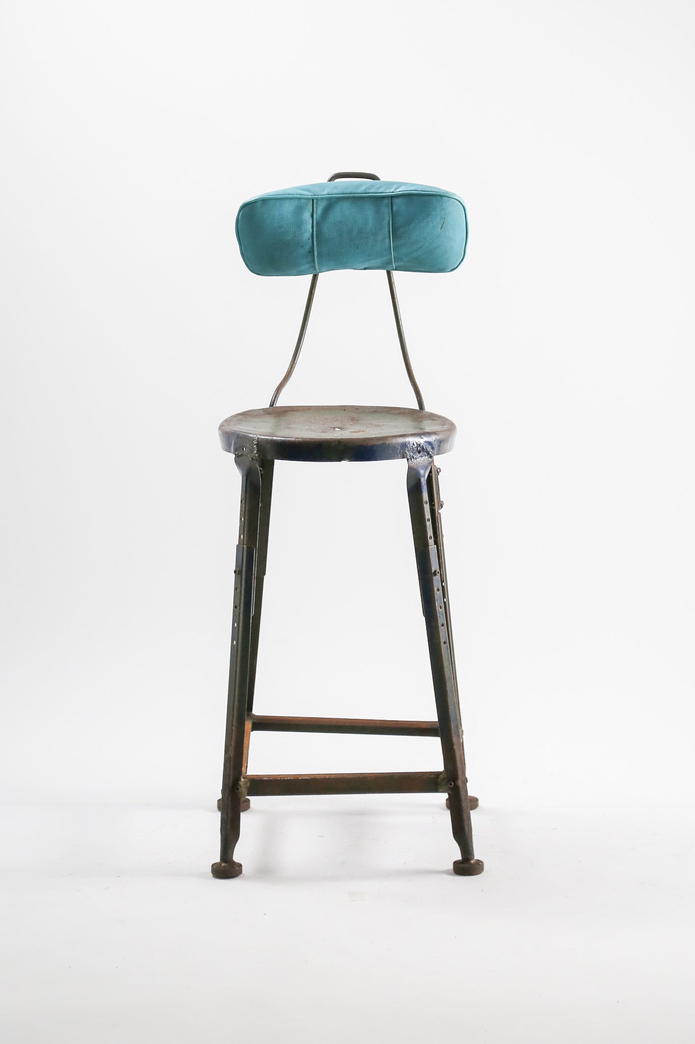 Vintage Industrial Stool with Adjustable Backrest / ヴィンテージ インダストリアル スツール（バックレスト付）
