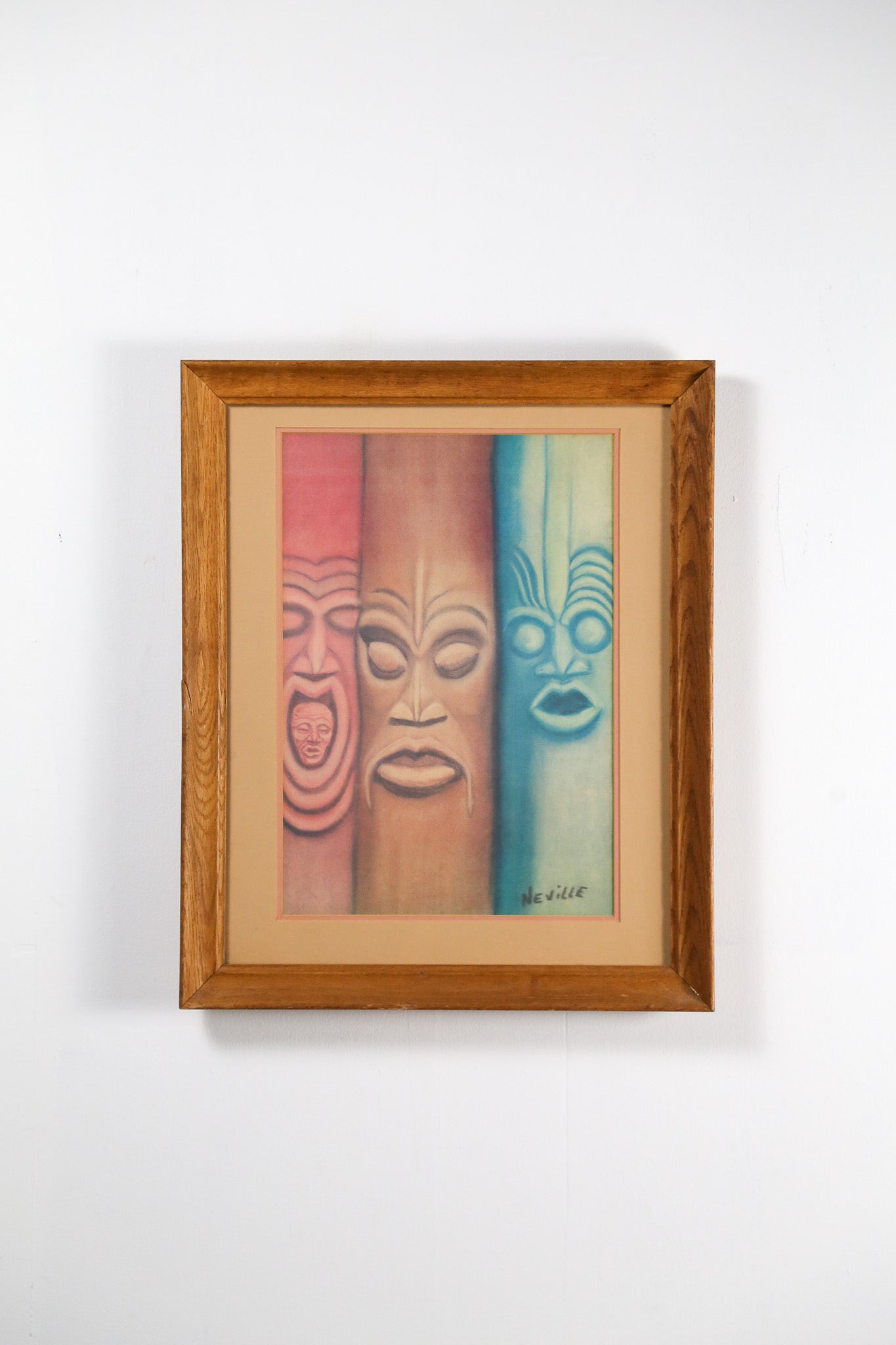 Tiki Hawaiian Tribal Relief Print / ハワイアン Tiki プリント